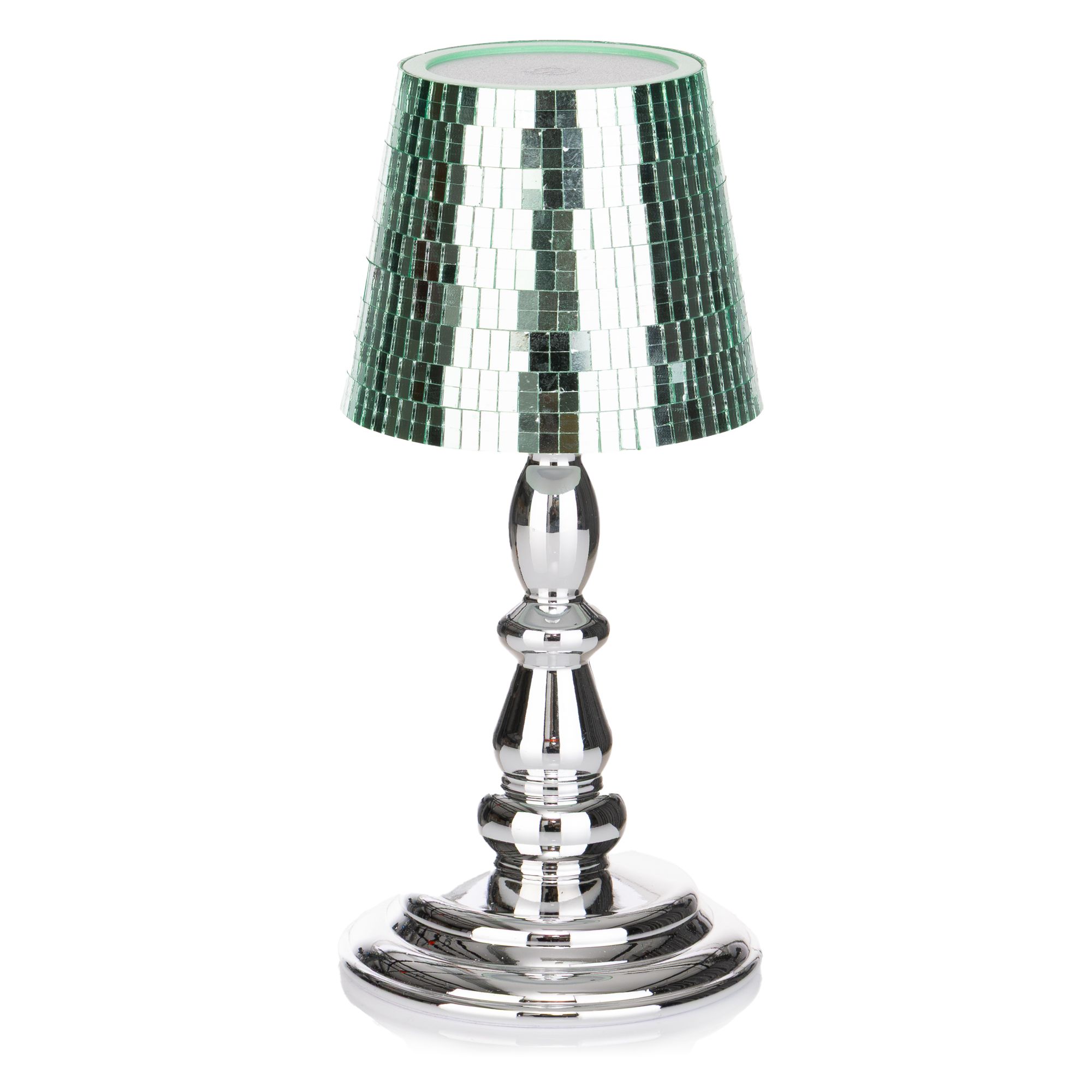 LUMIDA Casa LED-Tischleuchte Diskokugel-Optik wiederaufladbar Höhe 25cm, Ø 11,5cm