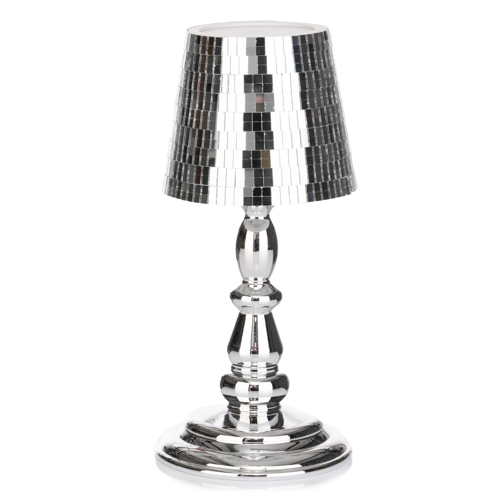 LUMIDA Casa LED-Tischleuchte Diskokugel-Optik wiederaufladbar Höhe 25cm, Ø 11,5cm