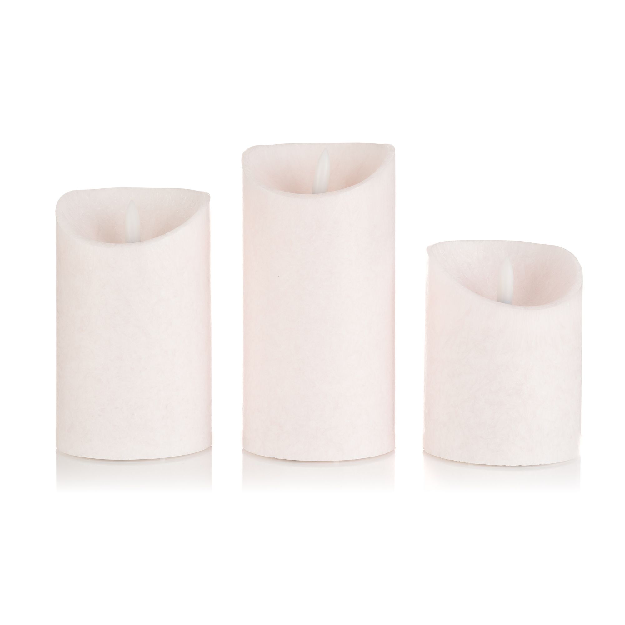 ELAMBIA 3 LED-Kerzen Kristall-Effekt 5h-Timerfunktion H. 10, 12 & 15cm