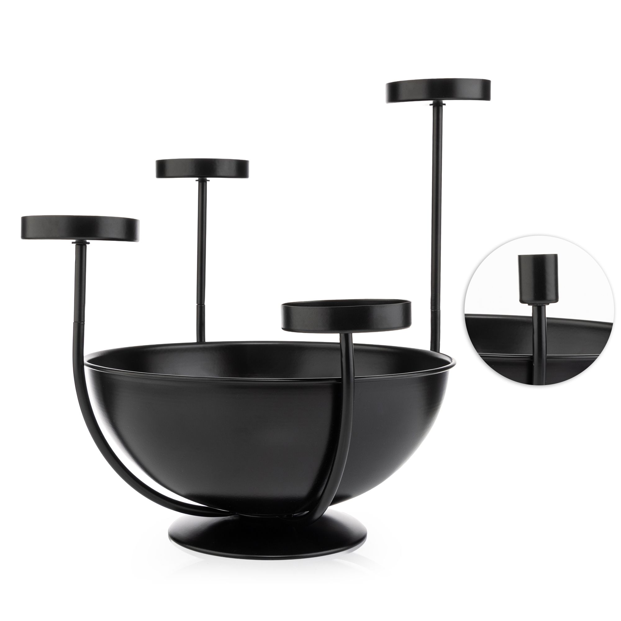 ABELLA Xmas Metall-Dekoschale inkl. 4 Kerzenhalter variabel gestaltbar Ø 37cm, H. max. 35cm