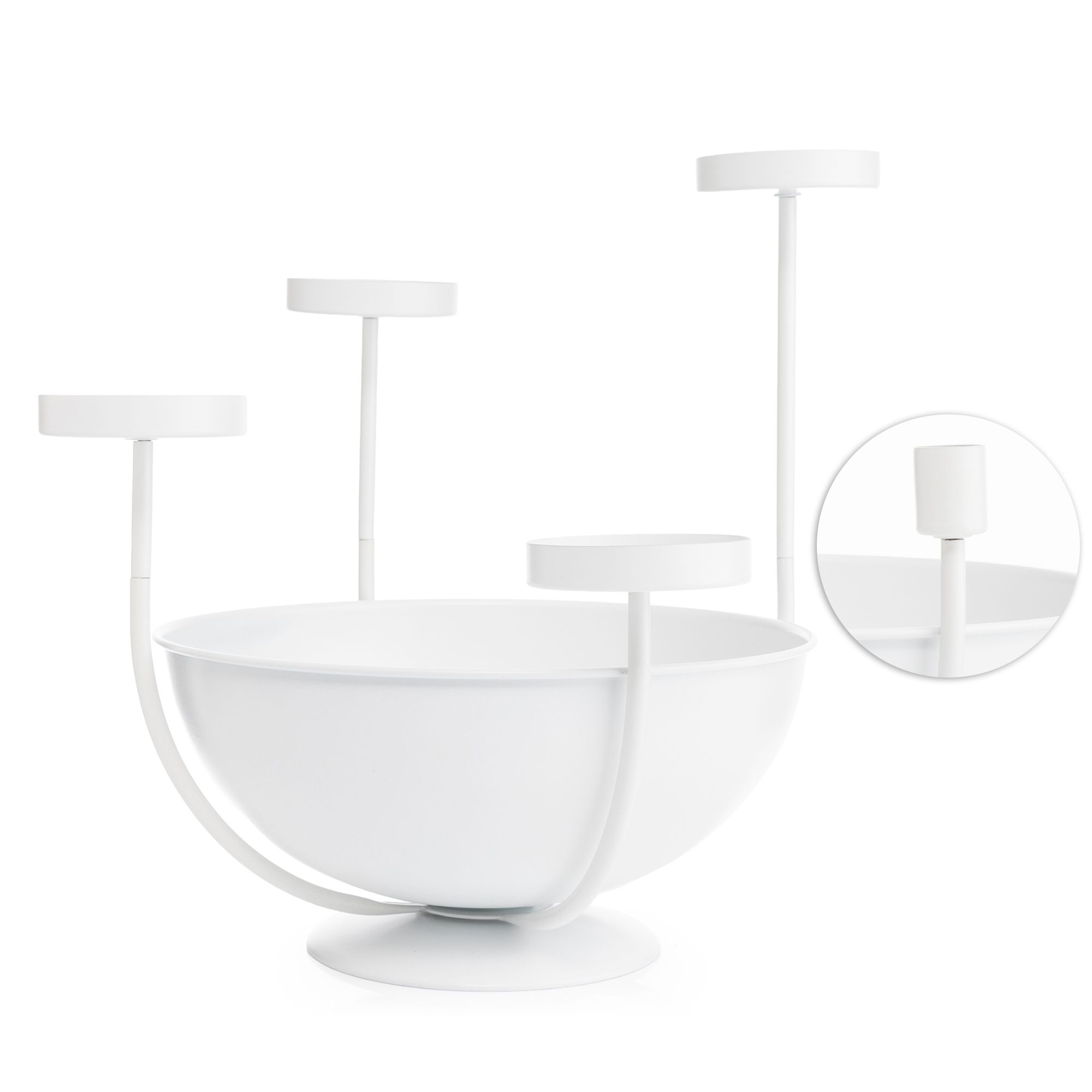 ABELLA Xmas Metall-Dekoschale inkl. 4 Kerzenhalter variabel gestaltbar Ø 37cm, H. max. 35cm