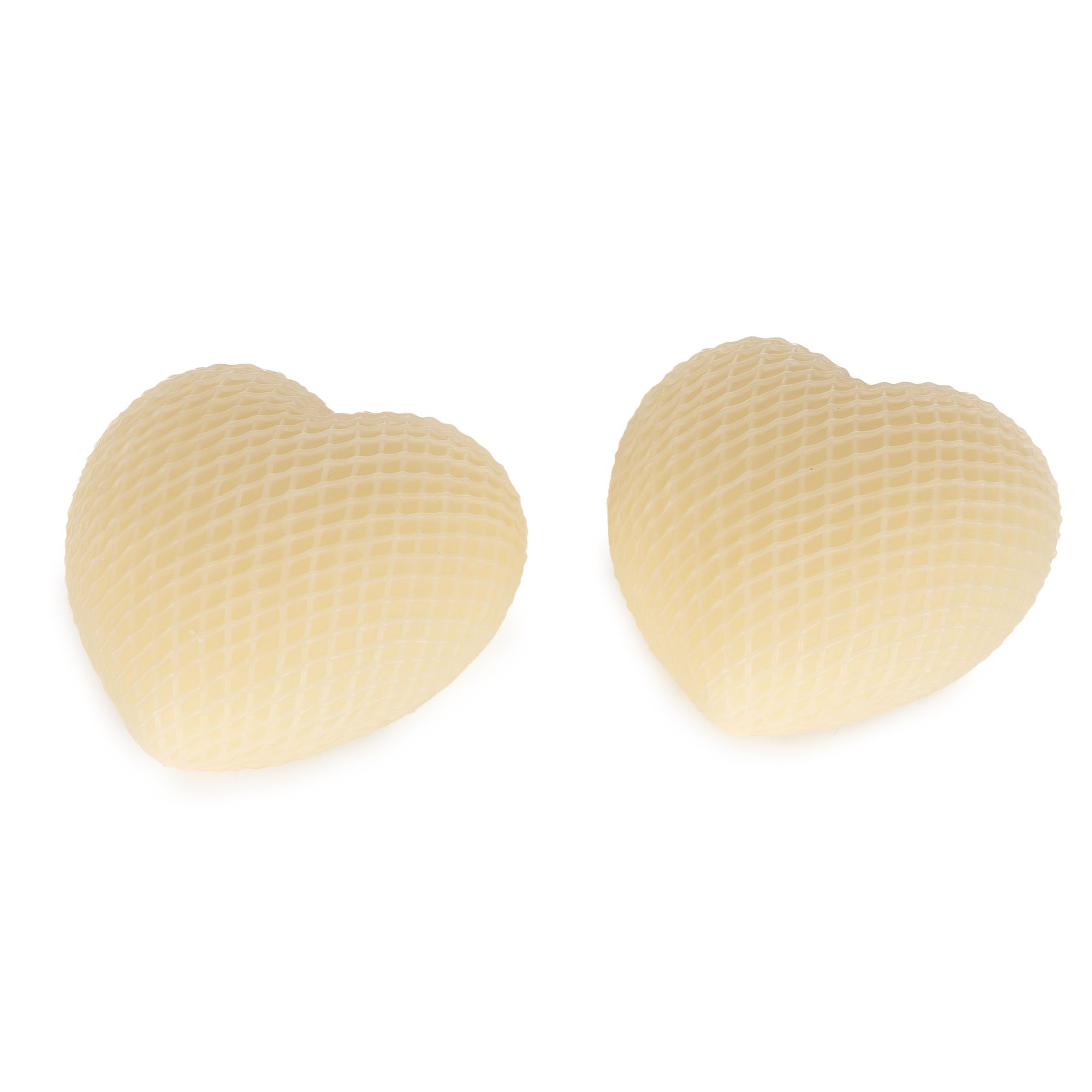 ELAMBIA 2 LED-Kerzen Herzform, Struktur 5h-Timerfunktion Höhe 8cm, Ø 12cm