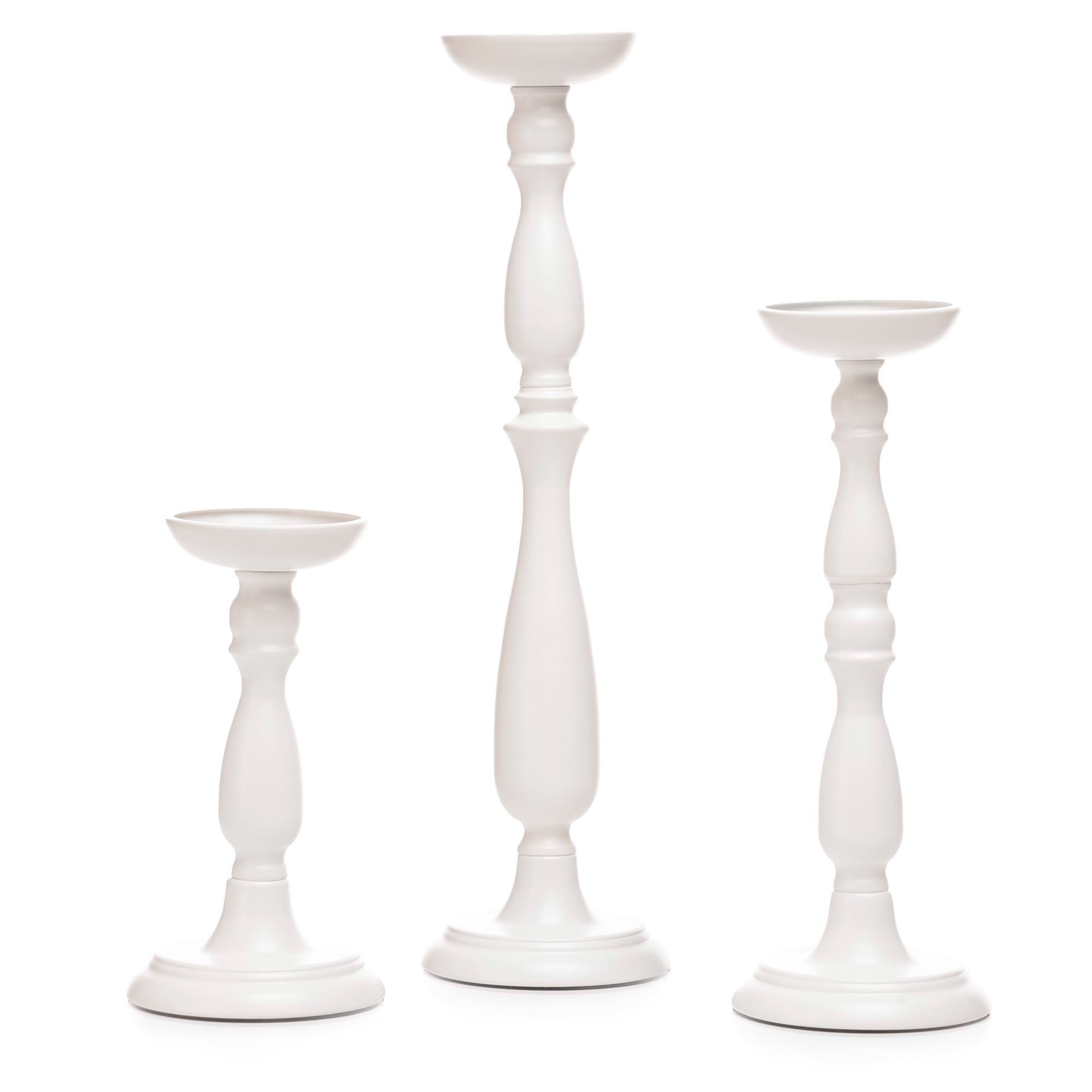 ELAMBIA 3 Kerzenhalter für LED-Kerzen Metall H. 21, 31,5 & 42,5cm