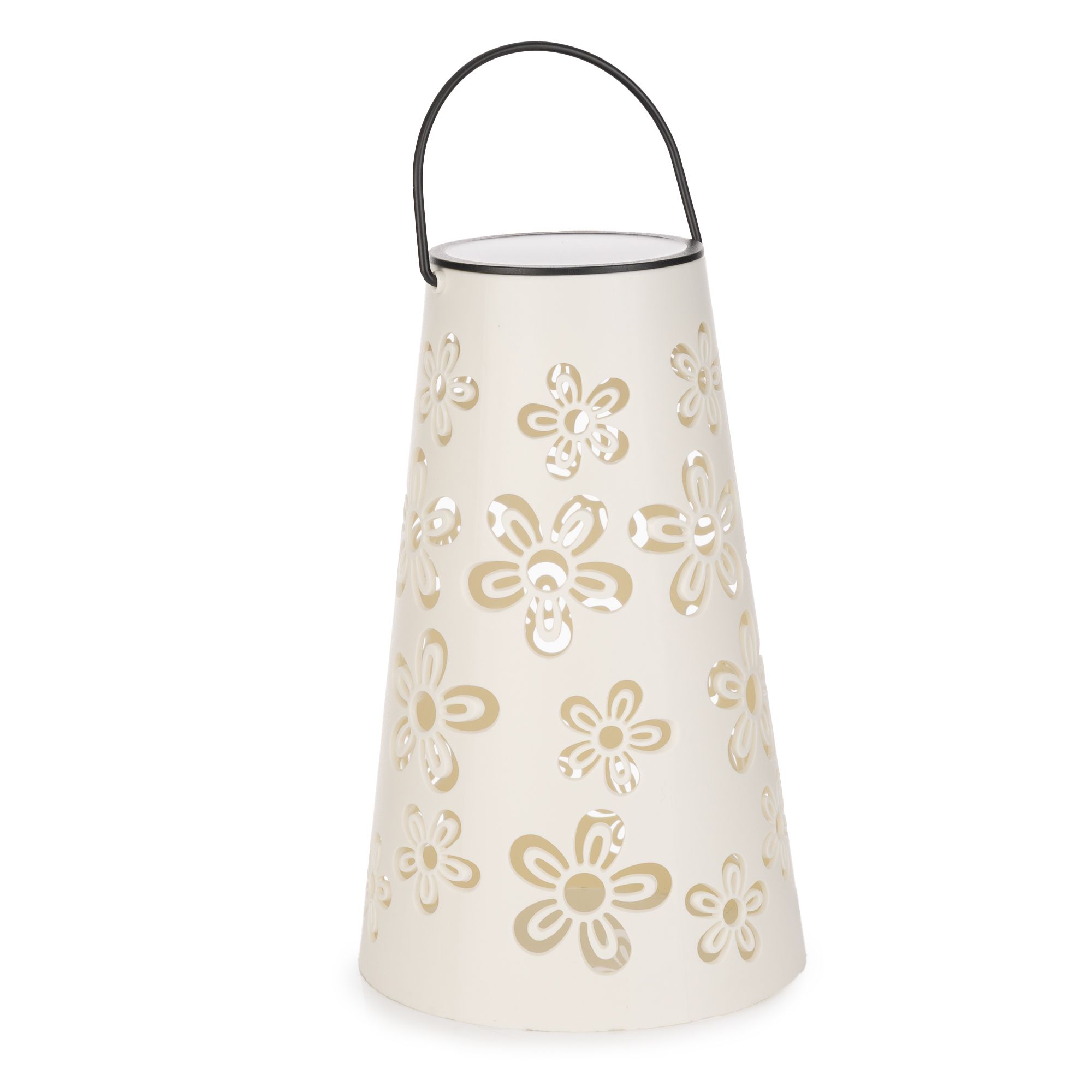 LUMIDA Garden Solar-Laterne Cut-Out-Design mit Henkel Höhe 22cm, Ø 18,5cm