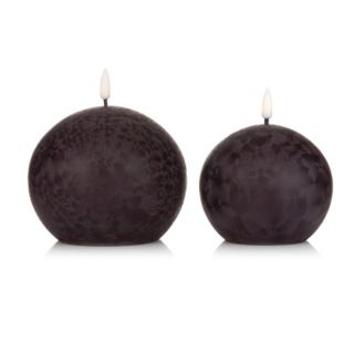 ELAMBIA 2 LED-Kugelkerzen Eislack-Finish Dual-Timer Höhe 11,5cm & 13,5cm