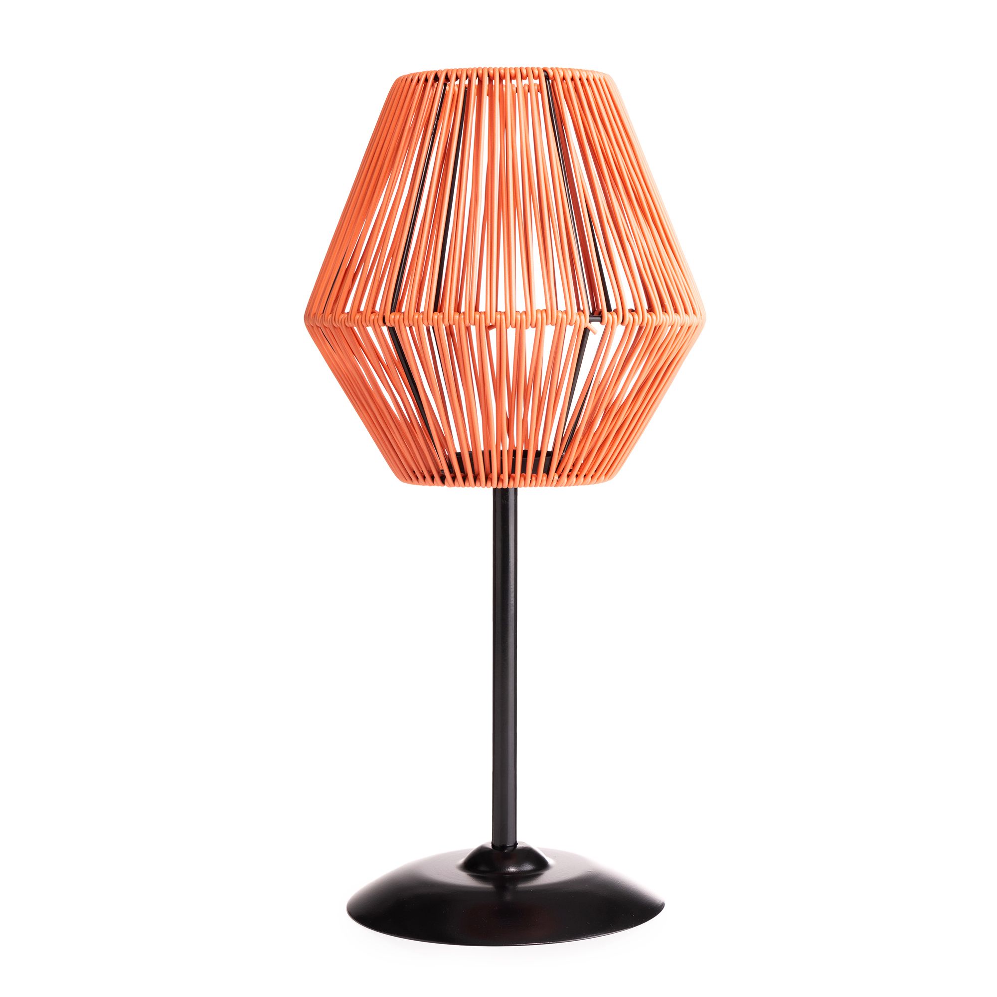 LUMIDA Garden Solar-Tischleuchte Rattan-Optik Ø 20,5cm, Höhe 42,5cm