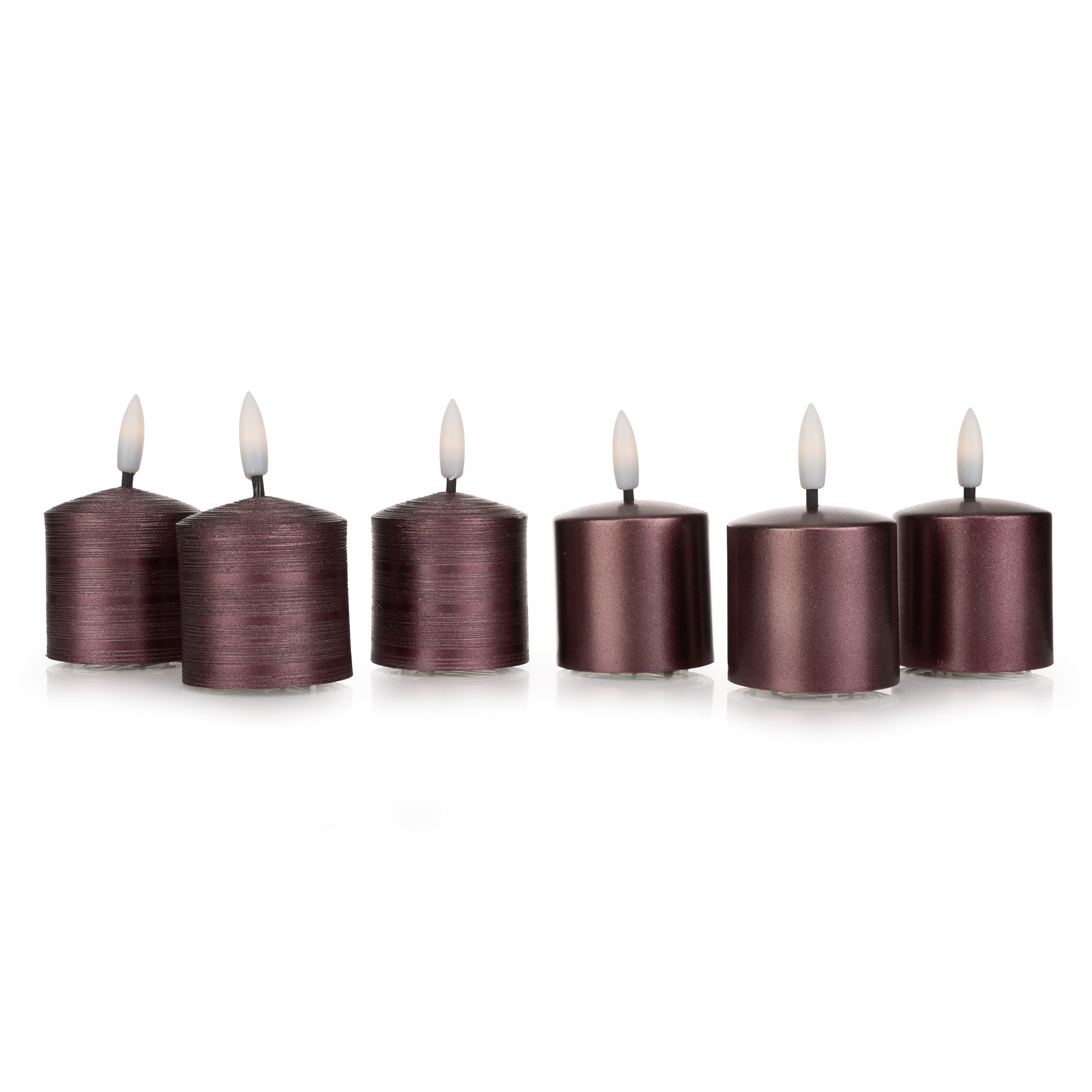 ELAMBIA 6 LED-Votivkerzen Metallic-Finish glänzend / matt Höhe 8cm, Ø 5cm