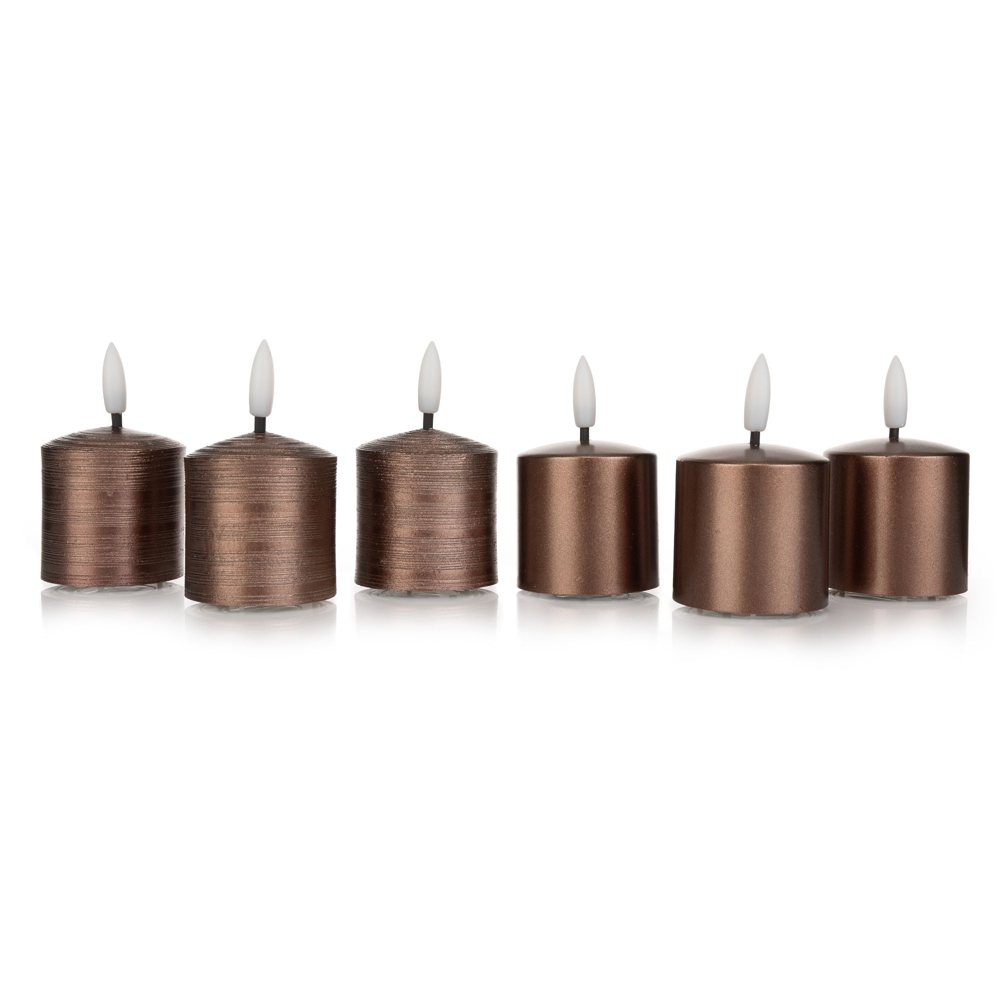 ELAMBIA 6 LED-Votivkerzen Metallic-Finish glänzend / matt Höhe 8cm, Ø 5cm