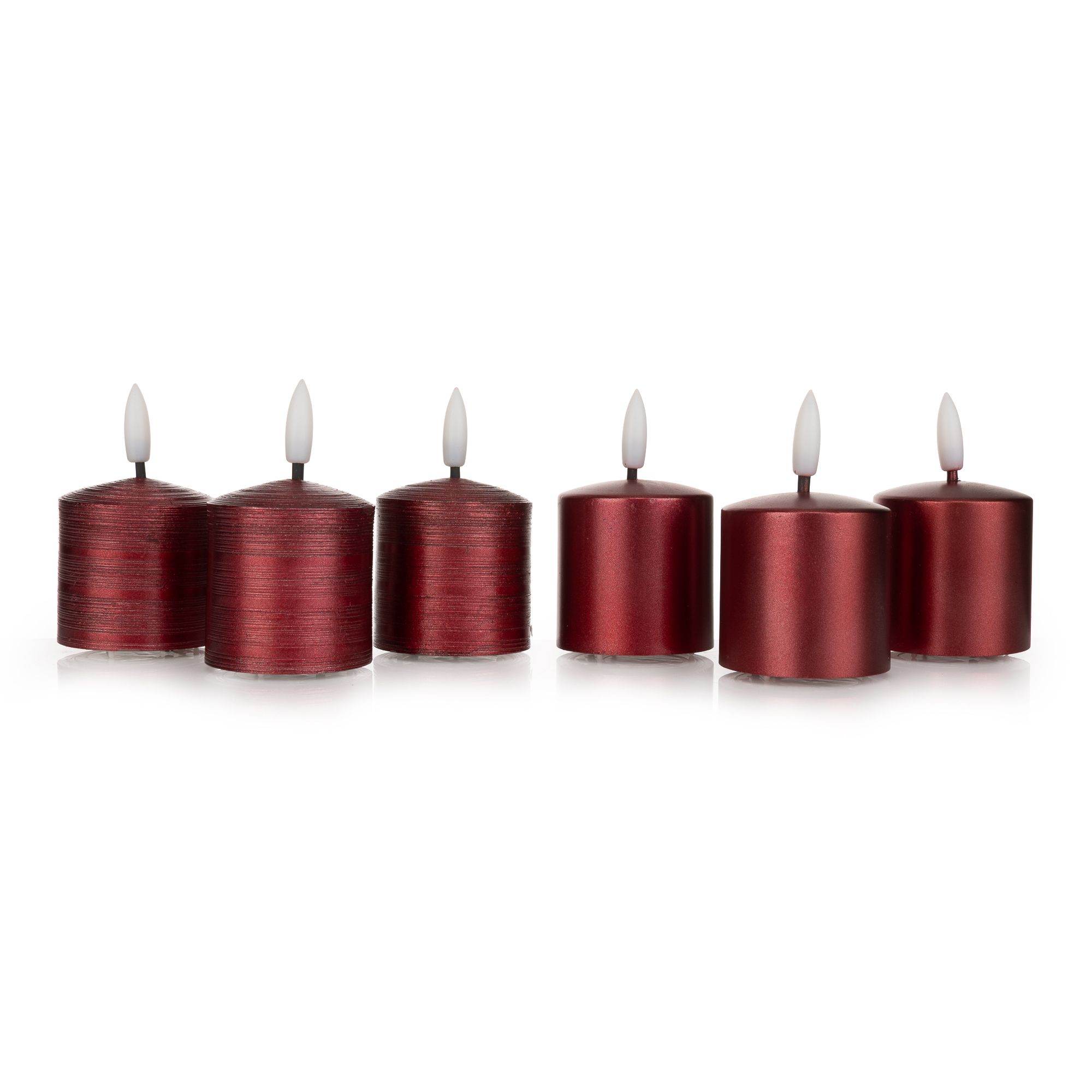 ELAMBIA 6 LED-Votivkerzen Metallic-Finish glänzend / matt Höhe 8cm, Ø 5cm