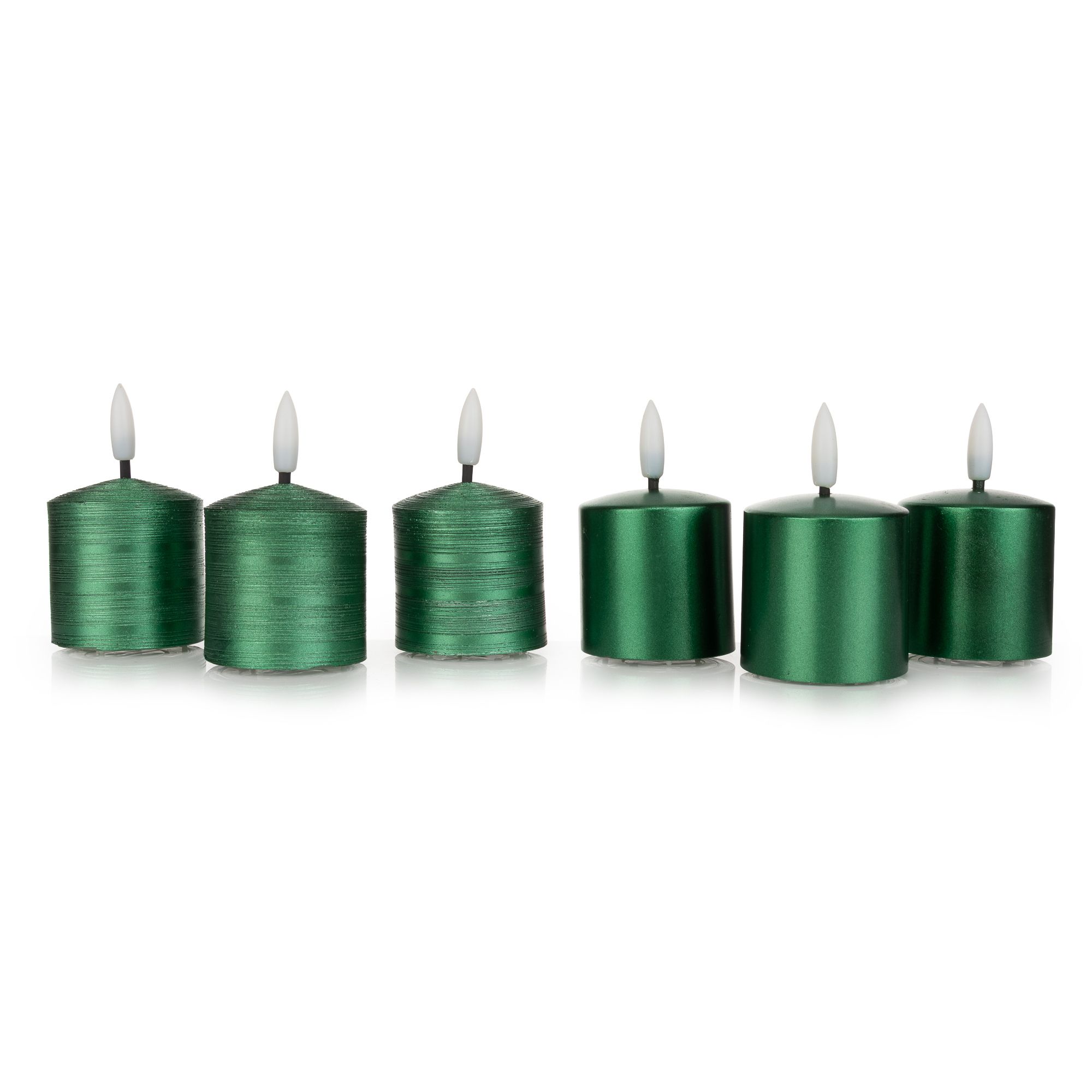 ELAMBIA 6 LED-Votivkerzen Metallic-Finish glänzend / matt Höhe 8cm, Ø 5cm