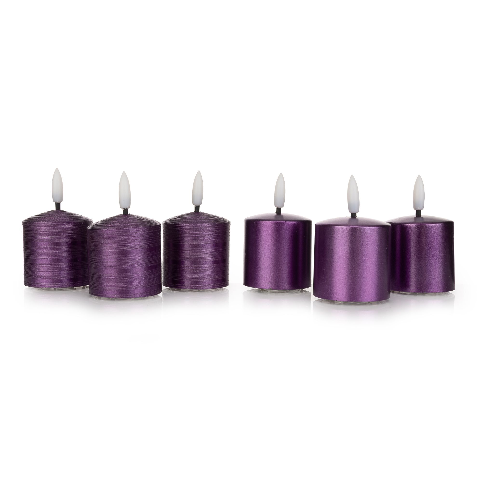 ELAMBIA 6 LED-Votivkerzen Metallic-Finish glänzend / matt Höhe 8cm, Ø 5cm
