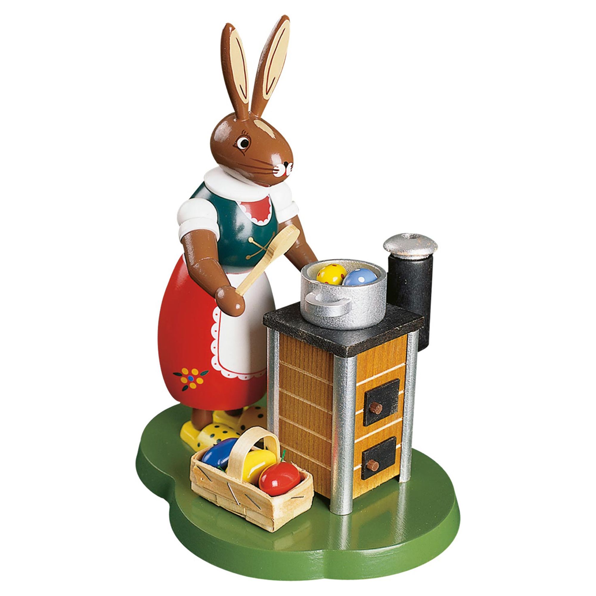 GLÄSSER SEIFFEN Hasenmutti am Räucherherd inkl. Räucherkerzen Höhe 21cm