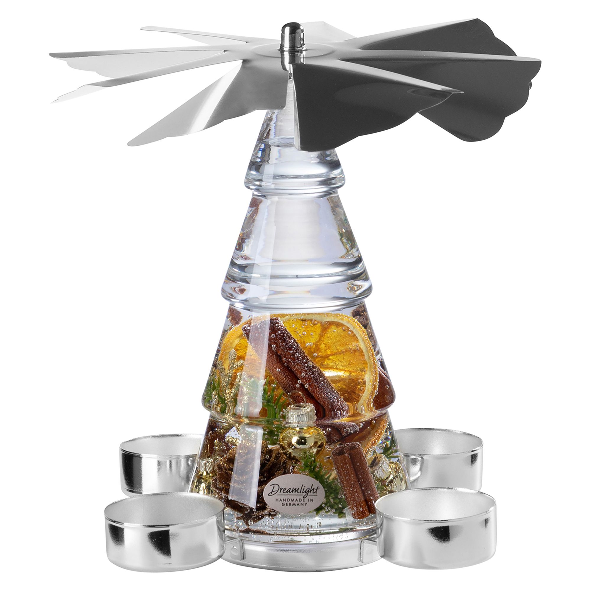 DREAMLIGHT Teelichthalter Pyramide Designauswahl Höhe 20cm, Ø 18cm