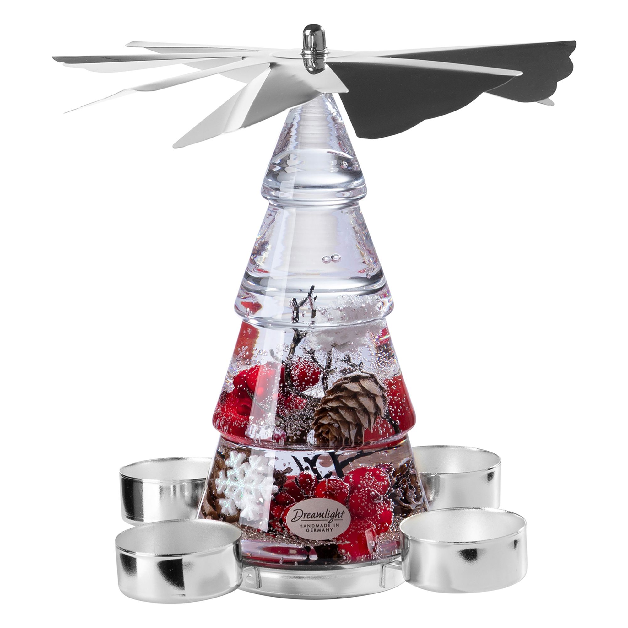 DREAMLIGHT Teelichthalter Pyramide Designauswahl Höhe 20cm, Ø 18cm