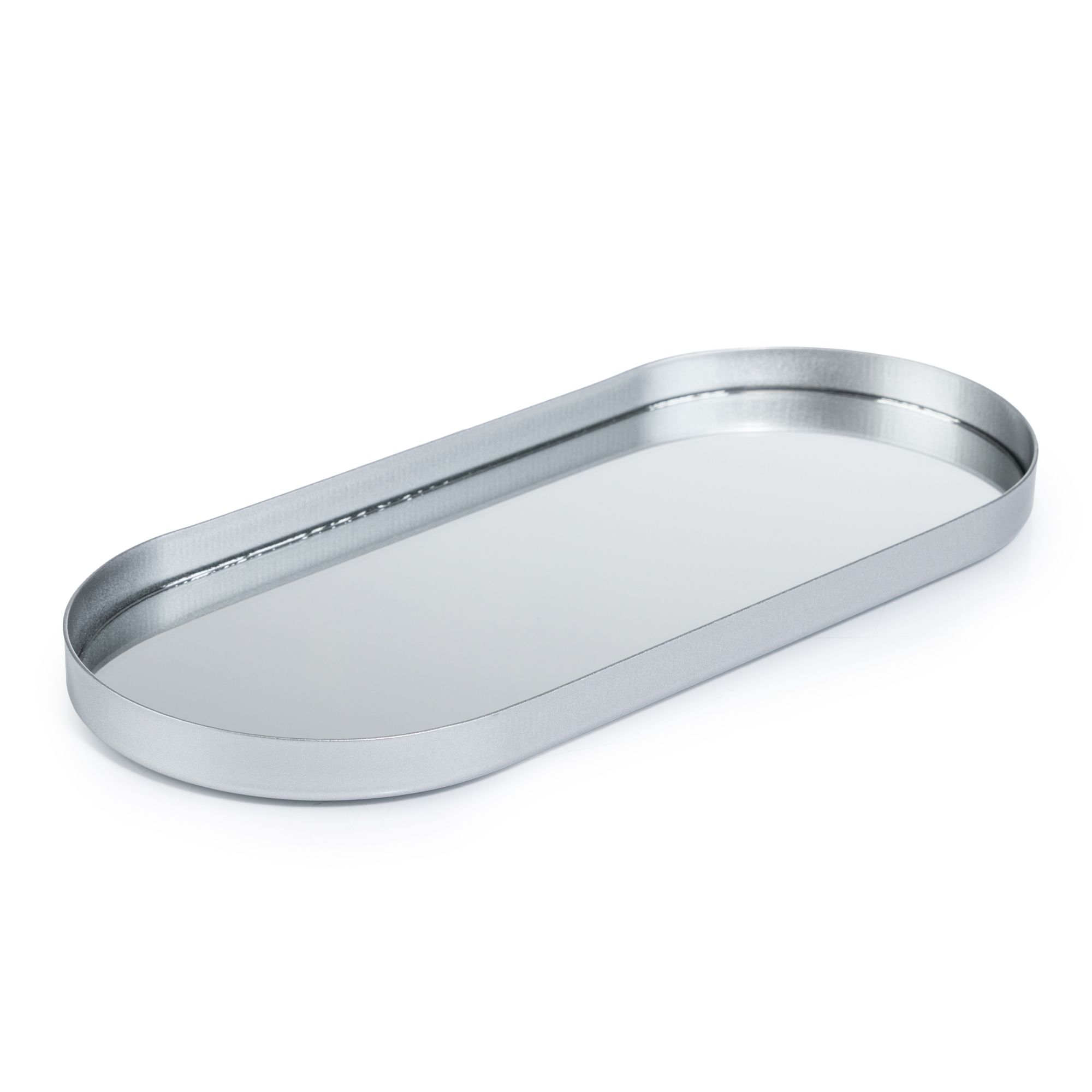 ELAMBIA Dekoteller oval aus Metall verspiegelt 30cm x 13cm x 1,5cm
