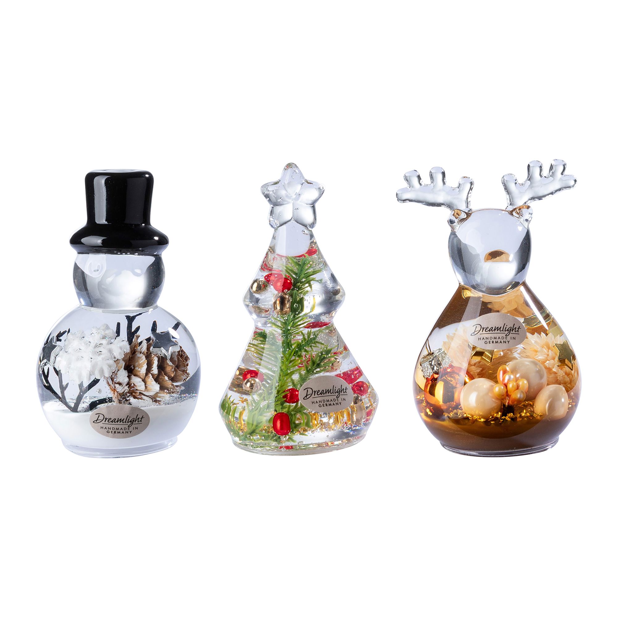DREAMLIGHT 3 Deko-Figuren weihnachtlich Höhe ca. 10,5cm