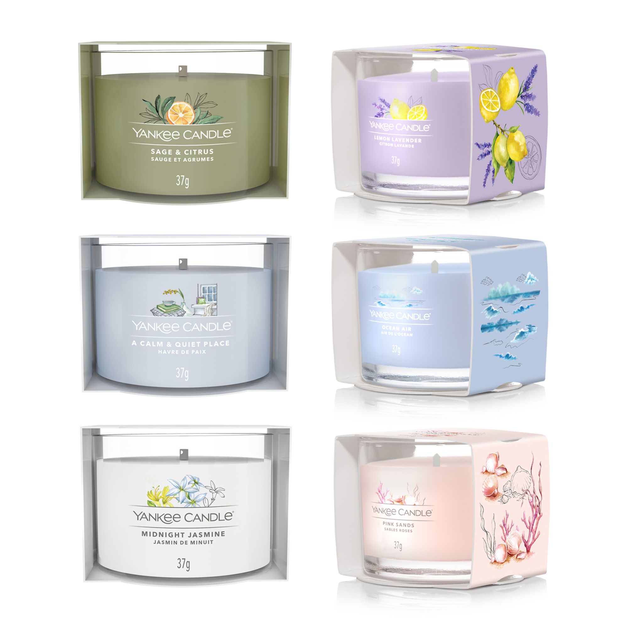 YANKEE CANDLE® Duftkerzen-Set Signature Line 6x Votivkerze im Glas je 7-10h Brenndauer