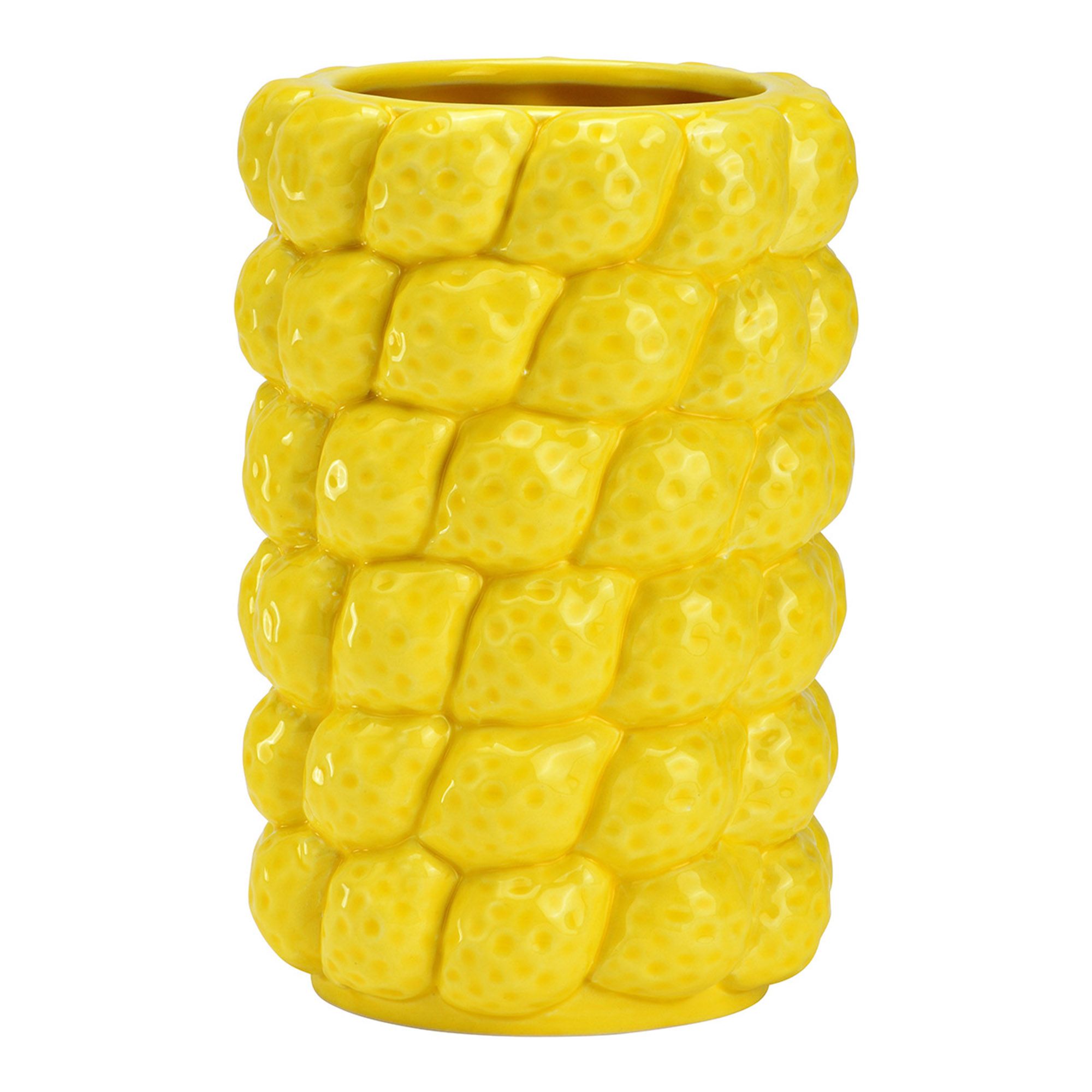 WURM Vase mit Zitronen aus Keramik in gelb 12x18x12cm