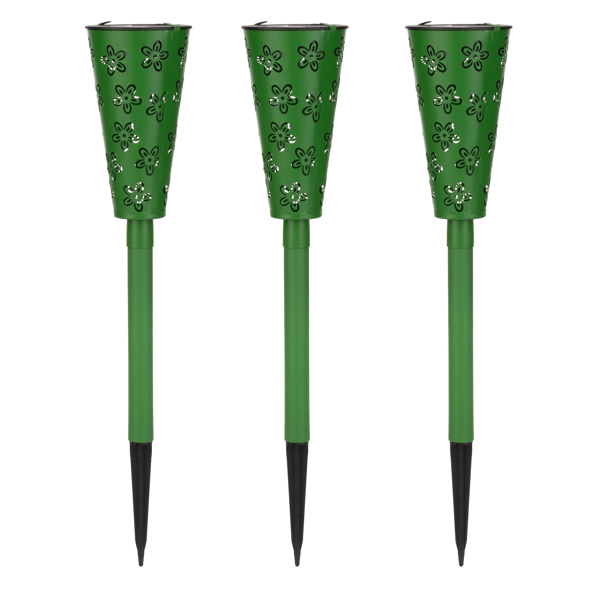 LUMIDA Garden 3 Solar-Gartenstecker Blumen Cut-Outs Farbauswahl Höhe 44cm, Ø 8,5cm