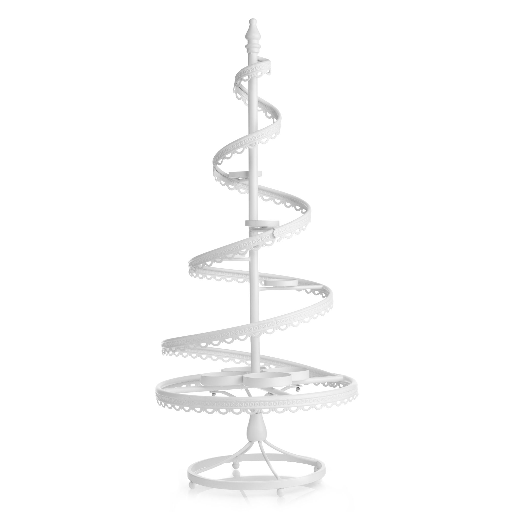 ABELLA Xmas Metall-Spiralbaum für Deko-Objekte inkl. Kerzenhalter Größenauswahl