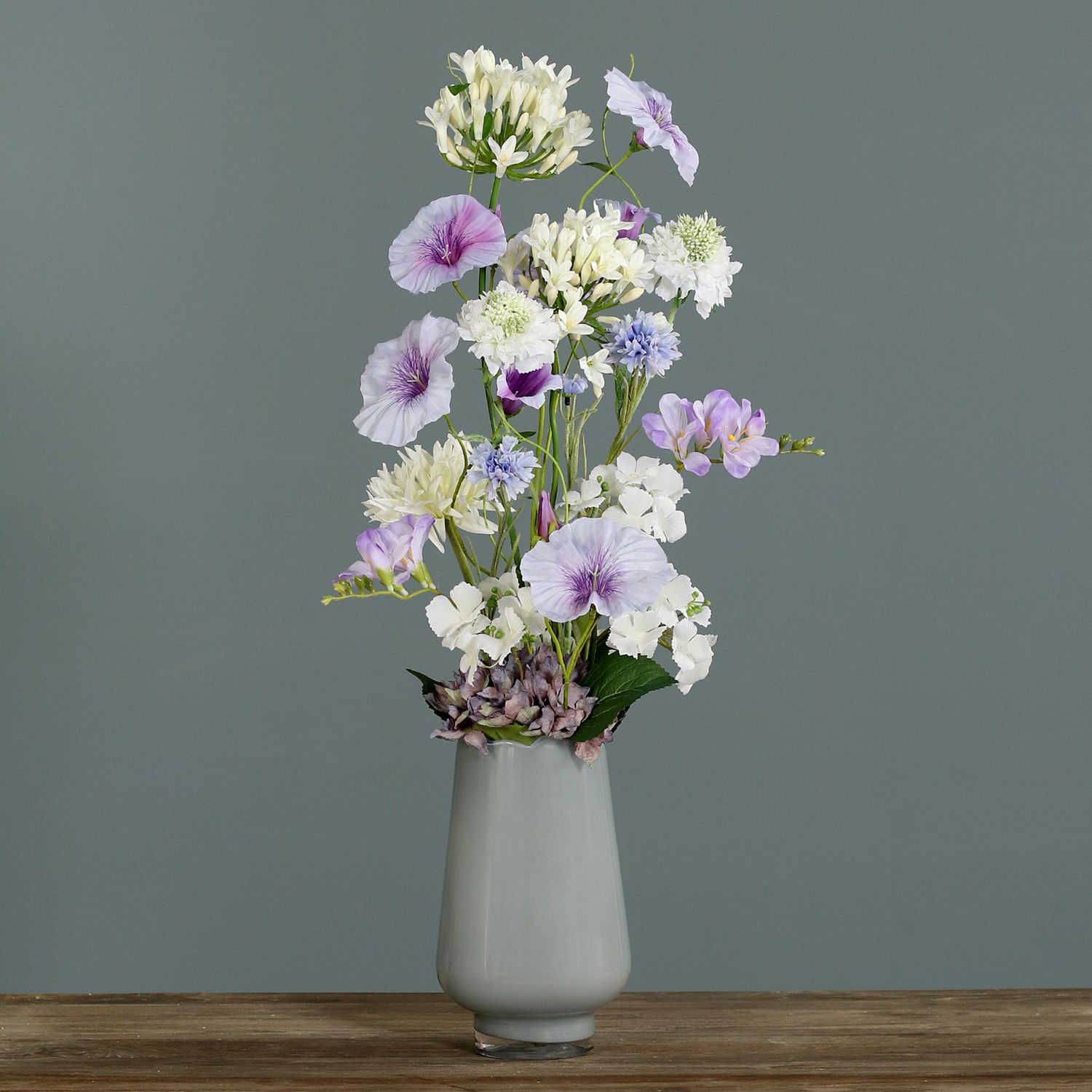 PUR FLEUR Premium-Bouquet Kornblumen & Freesien Höhe 82cm, Ø 28cm