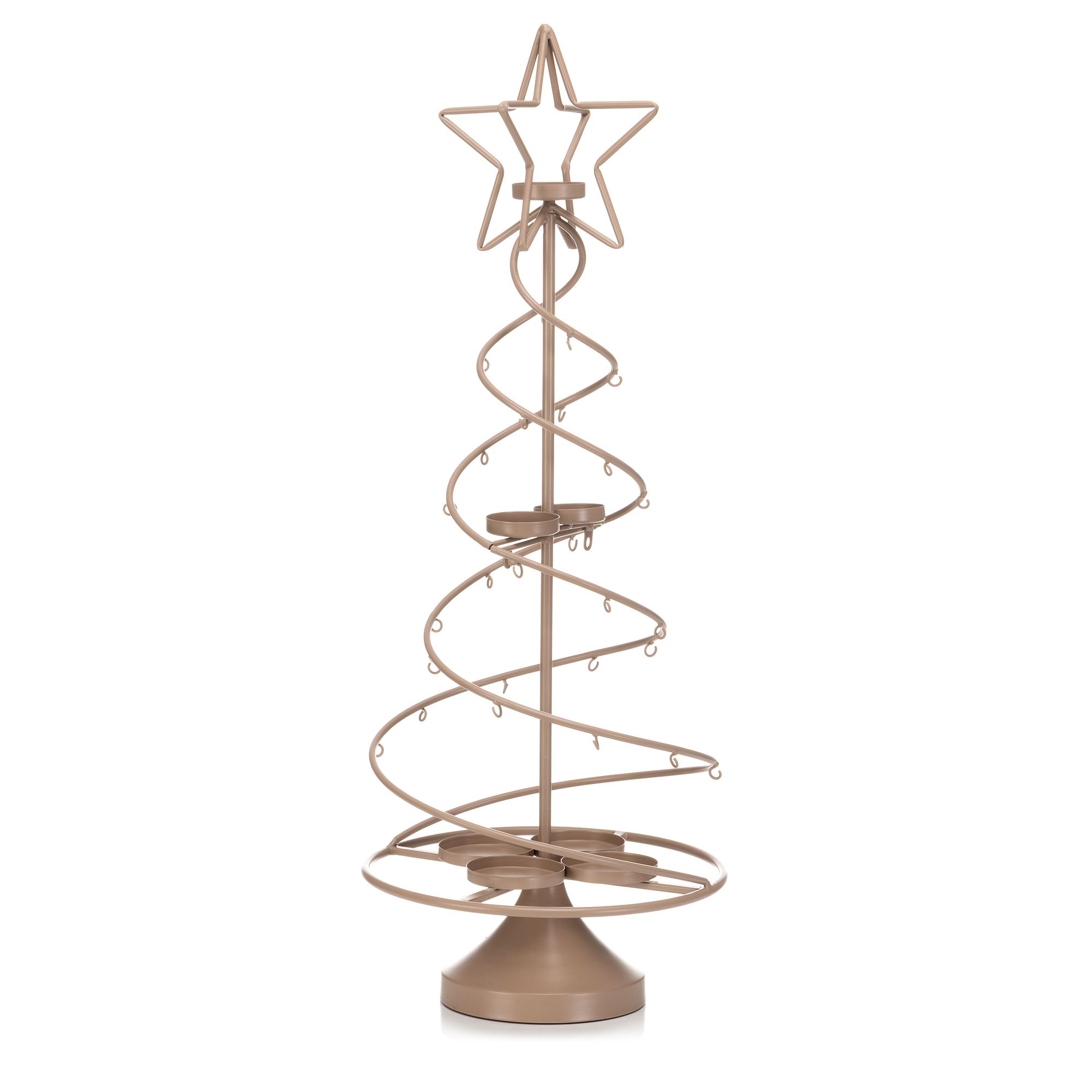 ABELLA Xmas Metall-Spiralbaum für Deko-Objekte inkl. Kerzenhalter Größenauswahl