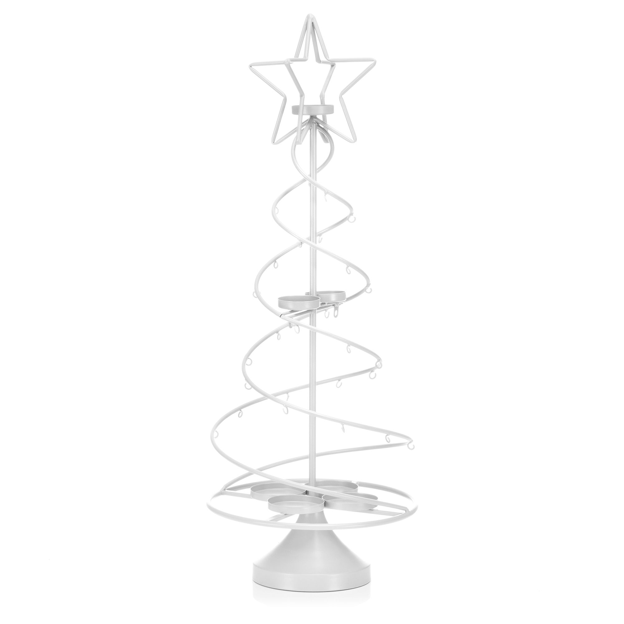 ABELLA Xmas Metall-Spiralbaum für Deko-Objekte inkl. Kerzenhalter Größenauswahl