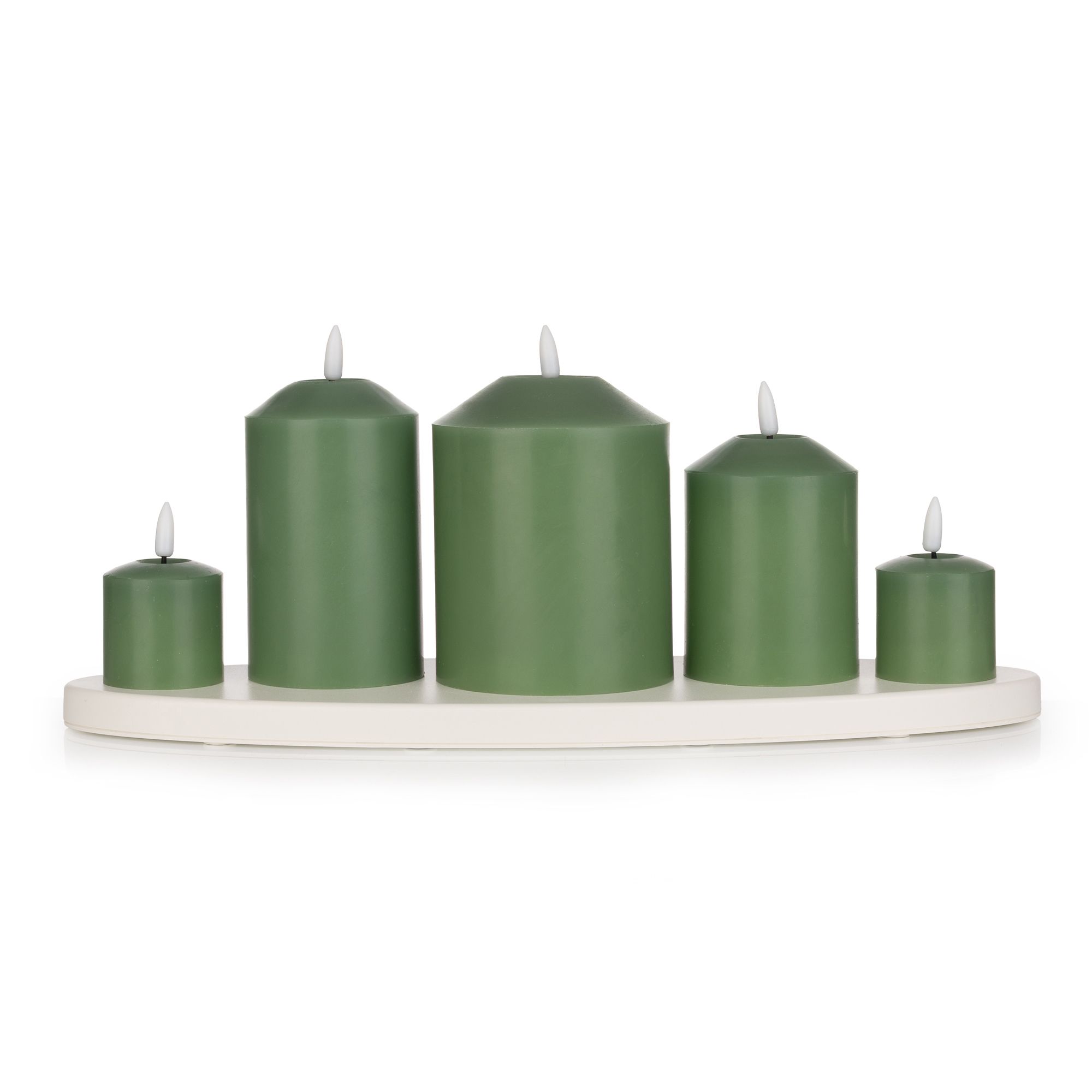 ELAMBIA recharge Starter-Set Ladeplatte inkl. 5 LED-Kerzen versch. Größen