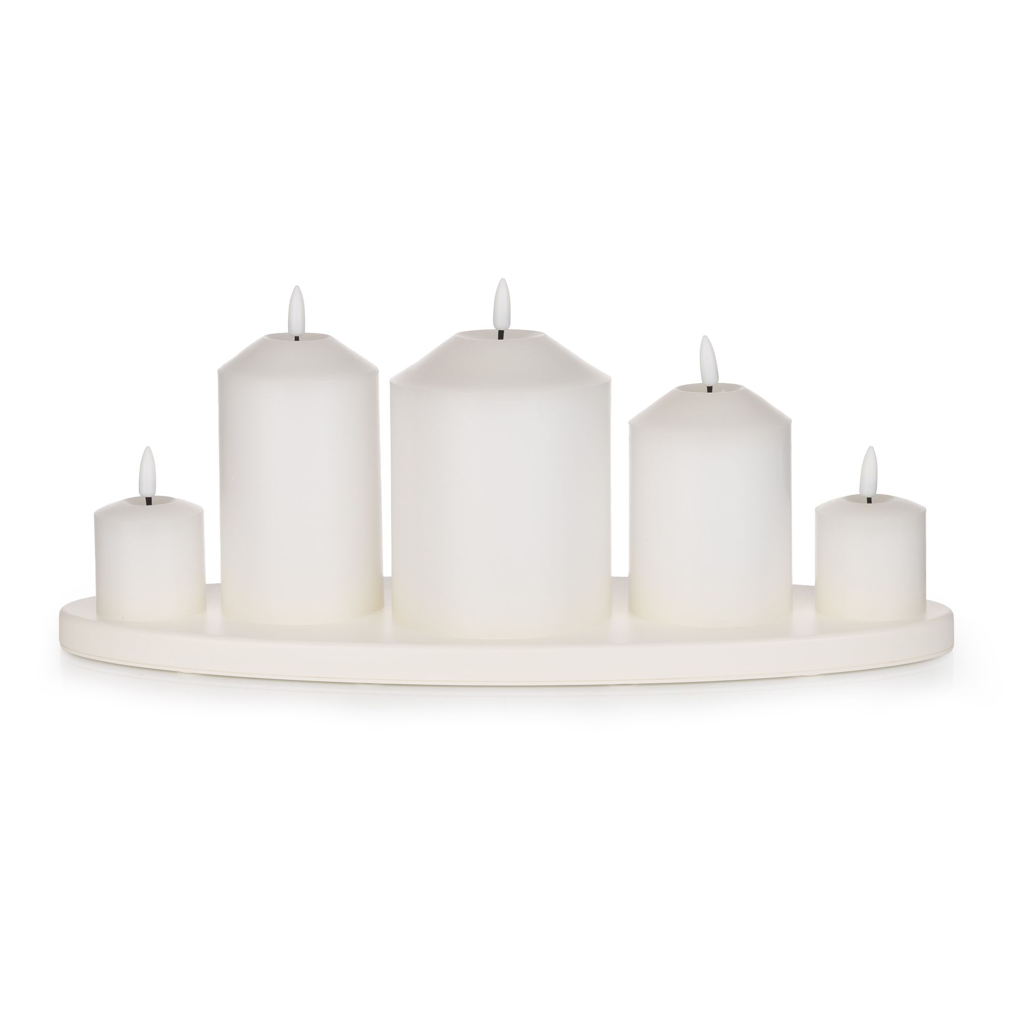 ELAMBIA recharge Starter-Set Ladeplatte inkl. 5 LED-Kerzen versch. Größen