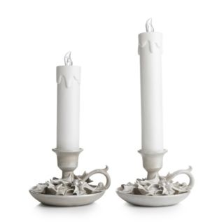 LUMIDA Xmas 2 historische Kerzen Polyresin 6h-Timerfunktion Höhe 35cm & 40cm