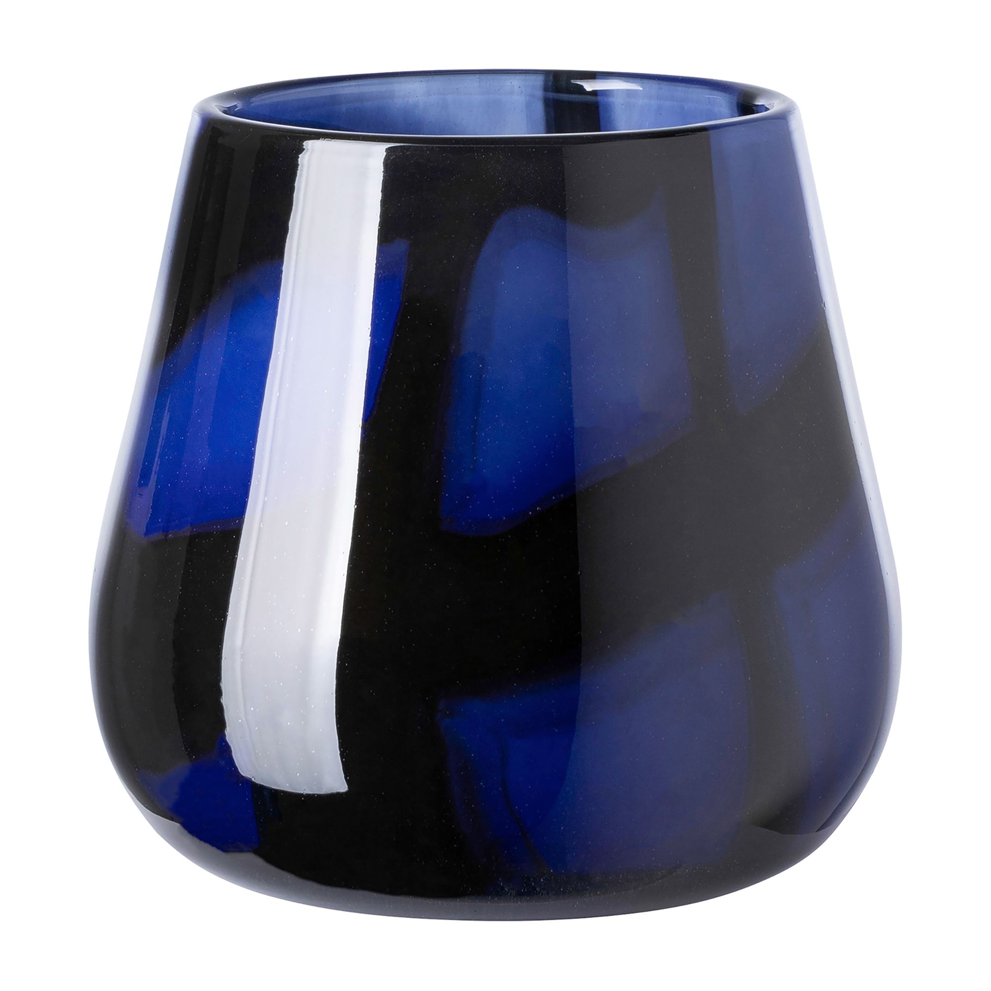 FINK Vase MARLY Glas blau mundgeblasen versch. Größen