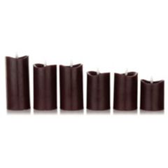 ELAMBIA 6 LED-Kerzen Stumpenkerzen, uni Flamme Luma, Timer Ø 7,5cm, H. 10-17,5cm