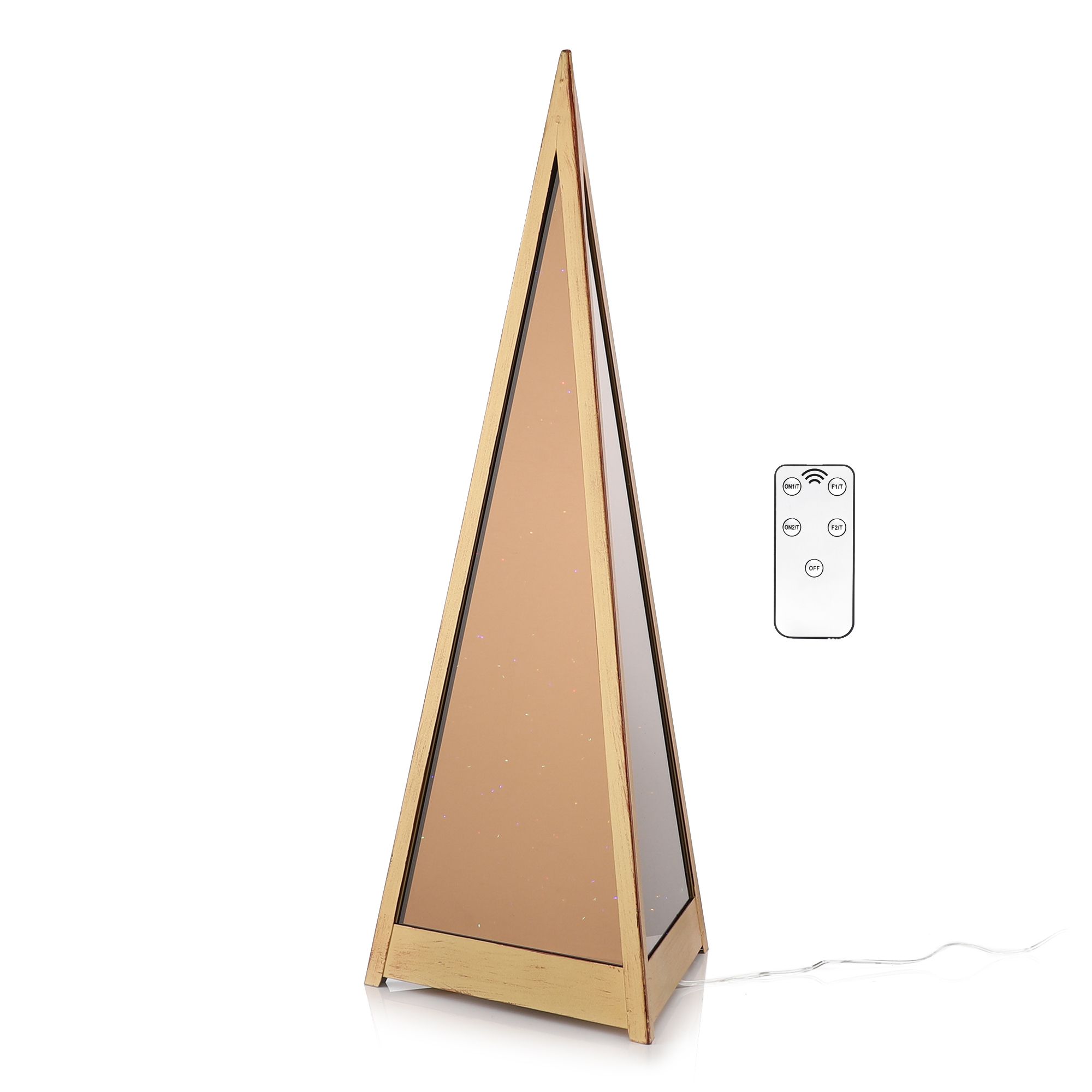 LUMIDA XMAS XL-Outdoorlaterne pyramidenförmig 100 LEDs, H. 60cm inkl. Netzteil & FB