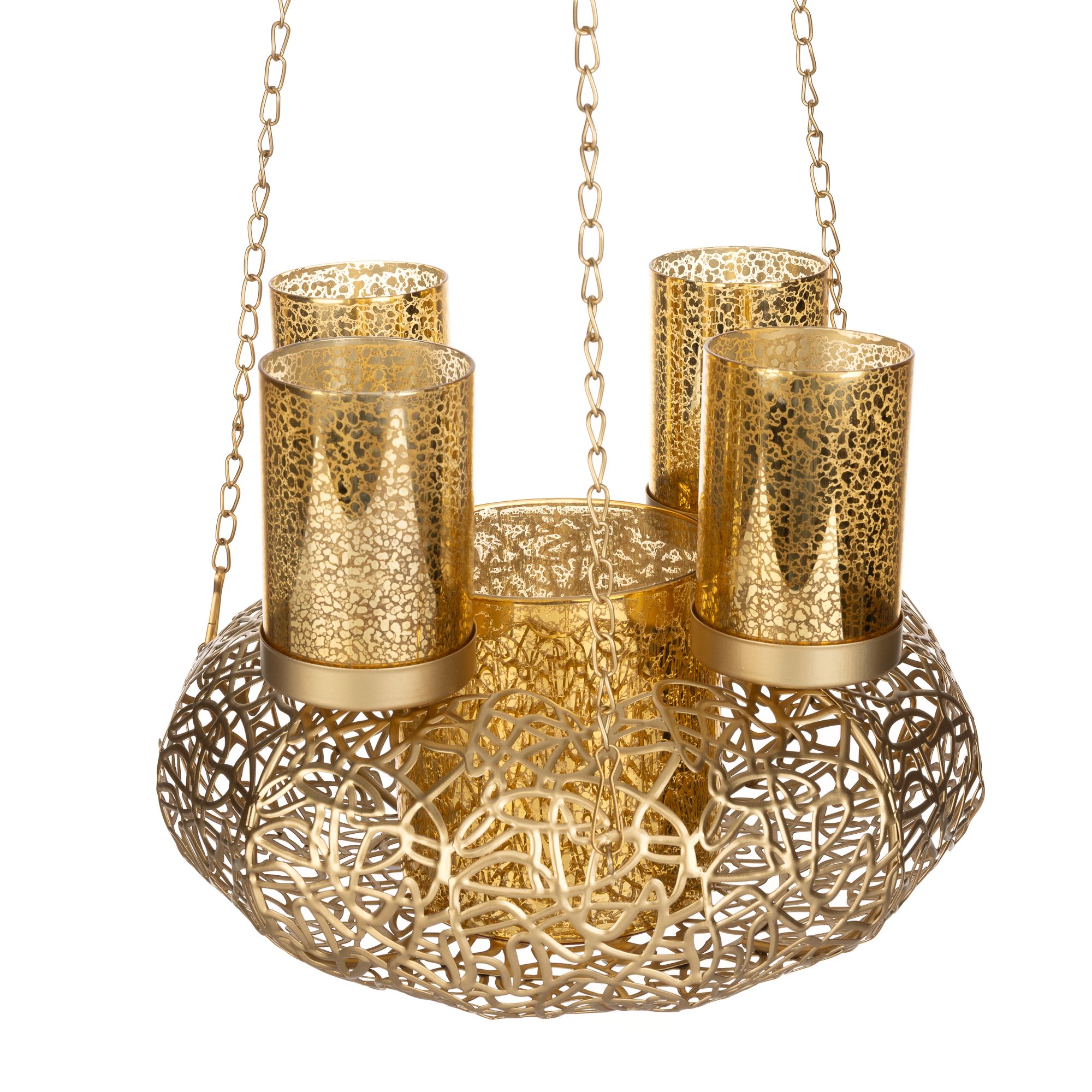 ABELLA Xmas Metall-Dekokranz multifunktional inkl. 5 Mercurygläser Ø 35cm