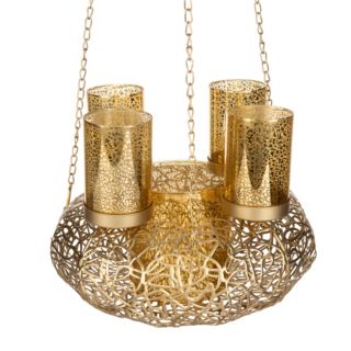 ABELLA Xmas Metall-Dekokranz multifunktional inkl. 5 Mercurygläser Ø 35cm