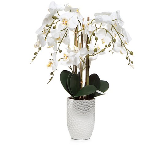 ABELLA Flora Orchidee natürliche Haptik Design-Übertopf Höhe ca. 60cm