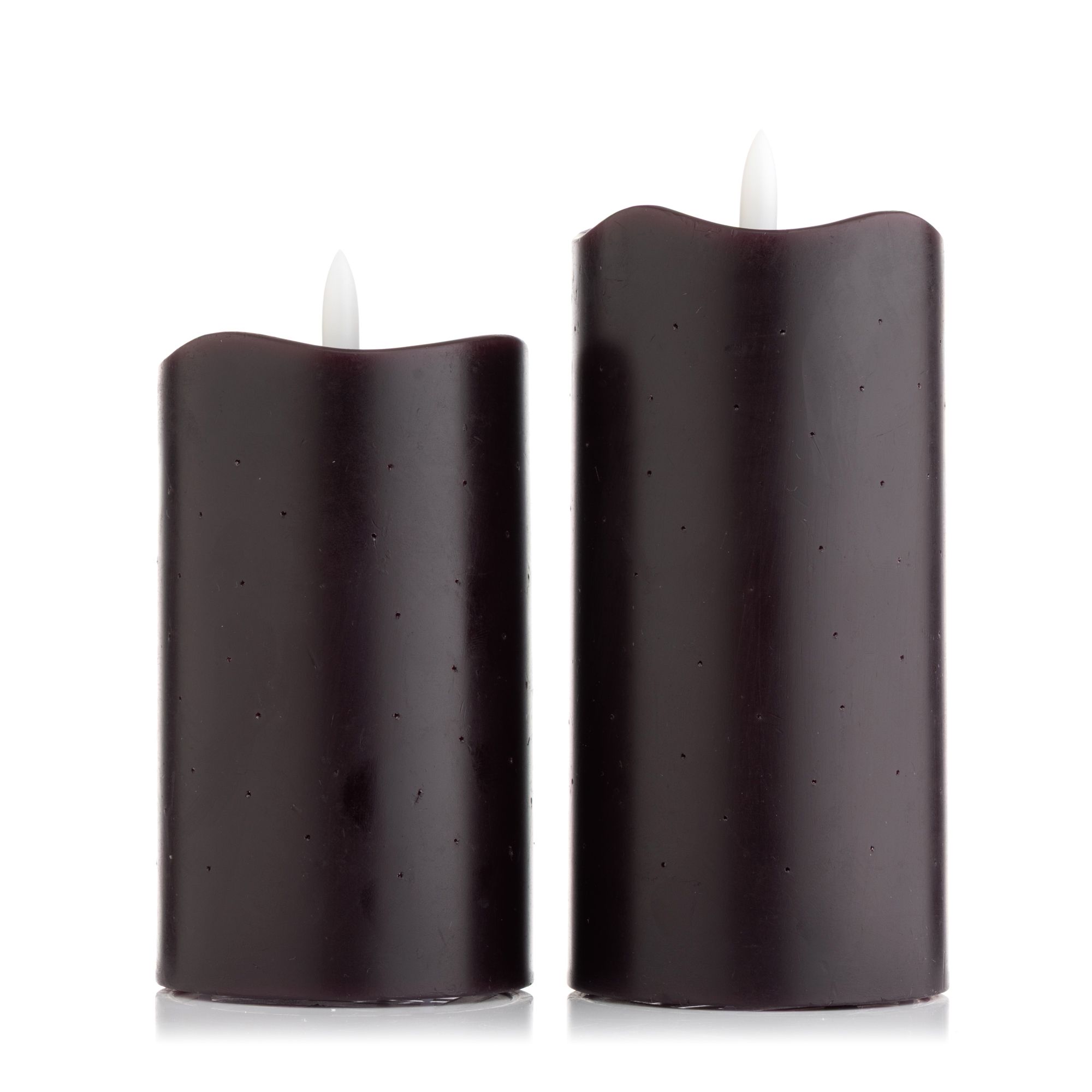 ELAMBIA 2 LED-Kerzen Fiberglas-Effekt Flamme Luma, Timer Höhe 12,5cm & 15cm