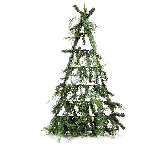 ABELLA Xmas Wand-Dekoration Weihnachtsbaum künstliche Tanne Höhe 107cm