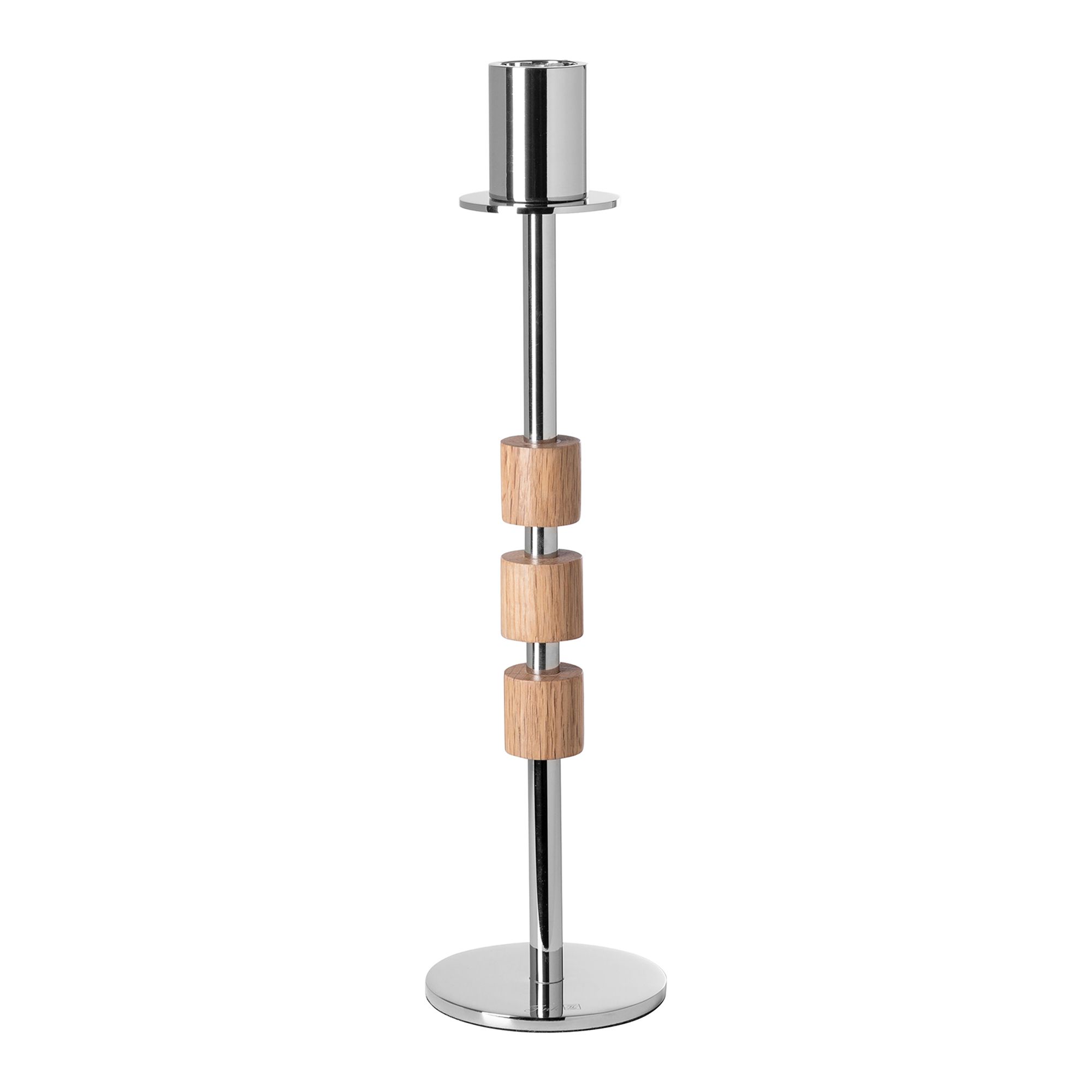 FINK Stabkerzen-Leuchter PORTERO, Metall Eiche-Applikation versch. Größen