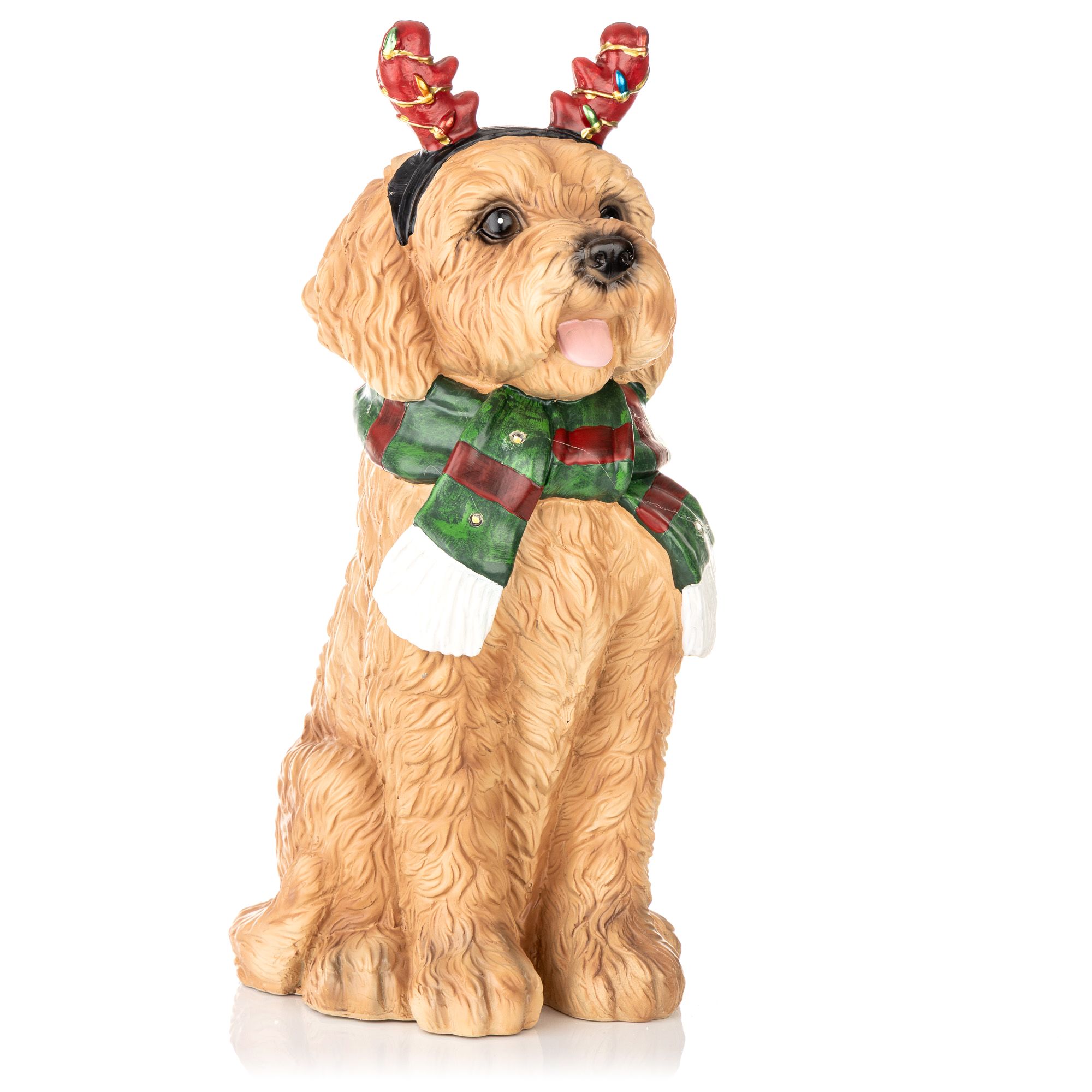 LUMIDA Xmas LED-Dekofigur Hund weihnachtlich 4 LEDs, Timer Höhe ca. 35cm