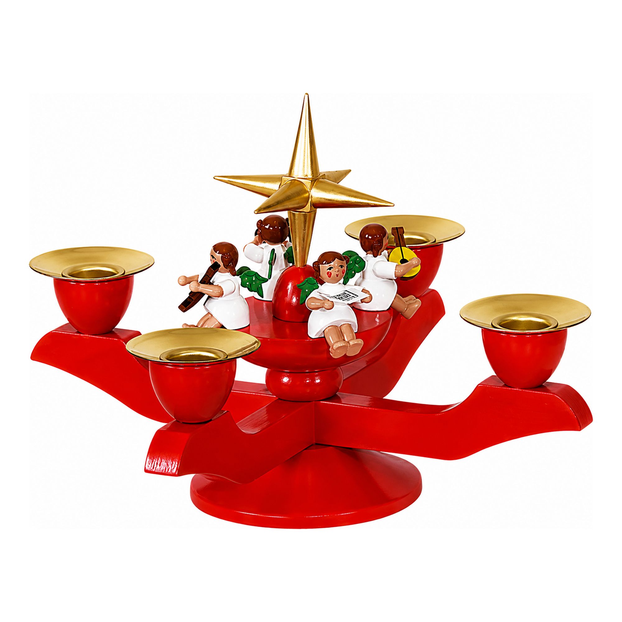 GLÄSSER SEIFFEN Adventsleuchter Engelsfiguren inkl. 4 Kerzen H. 12cm, B. 15cm