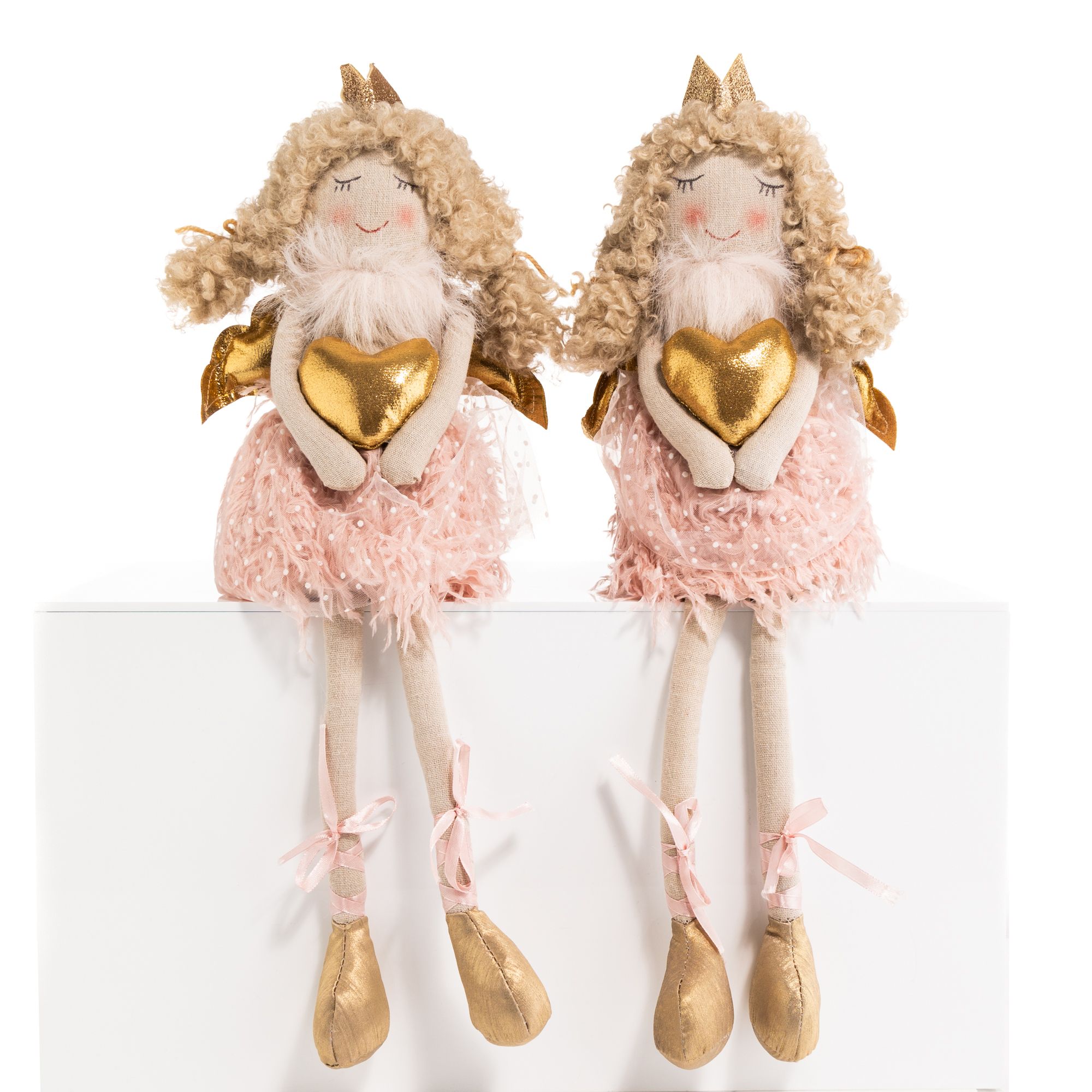 ABELLA Xmas 2 Türstopper Plüsch-Engel Sandfüllung Höhe 58cm