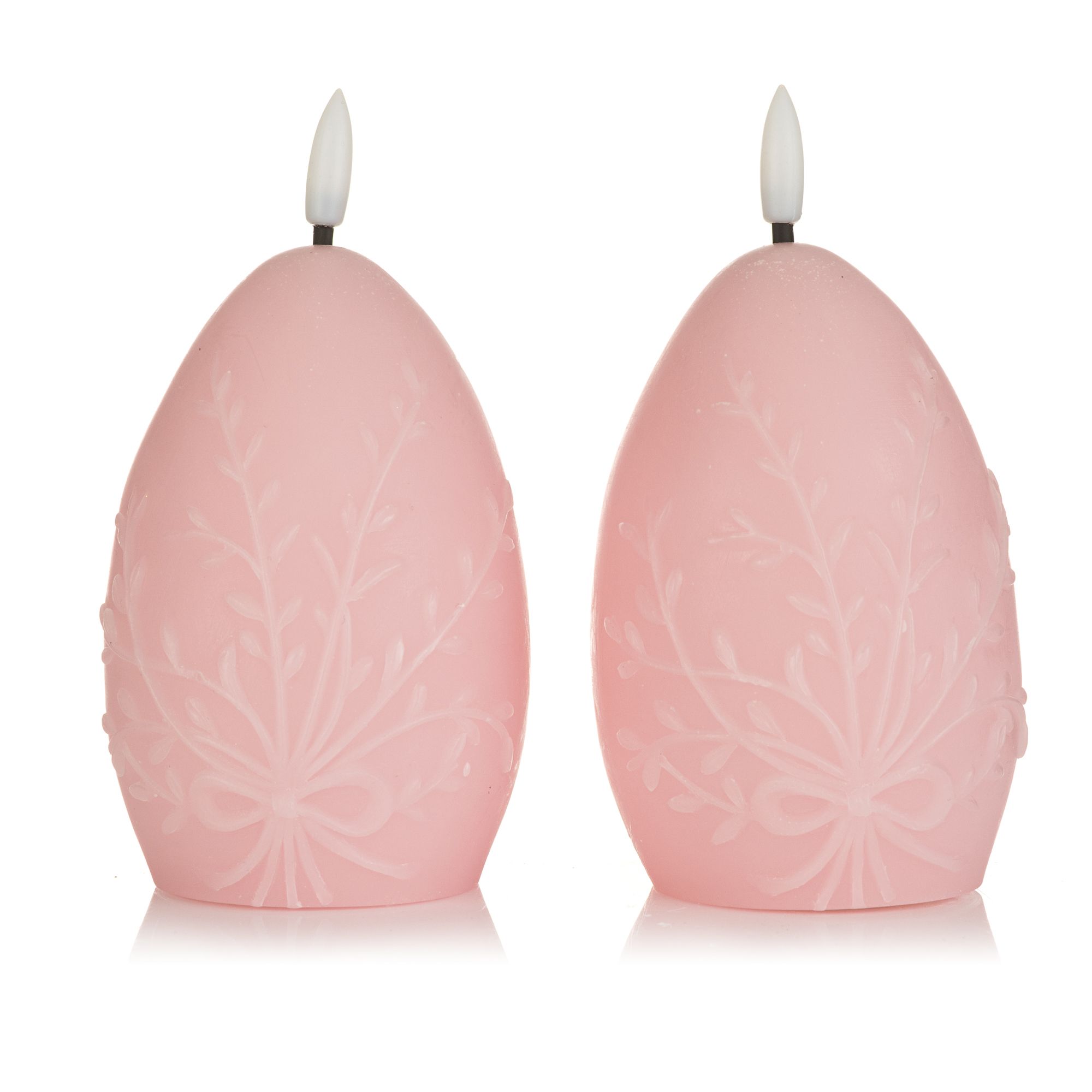 ELAMBIA 2 LED-Eierkerzen 3D-Design Osterzweige Flamme Luma, Timer Höhe 12cm