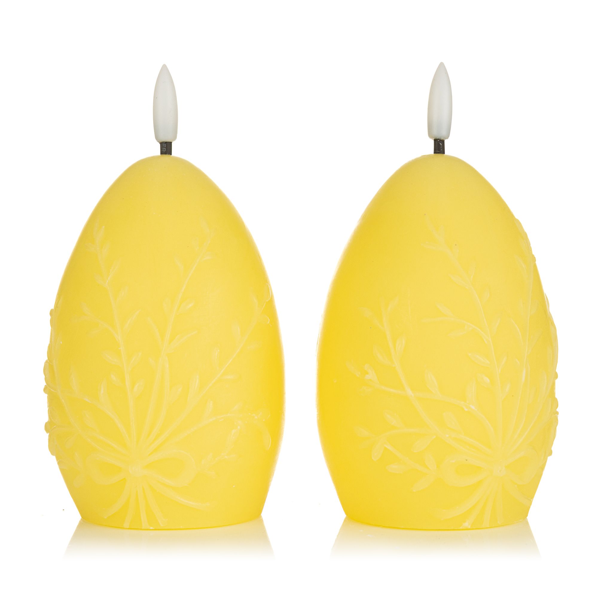 ELAMBIA 2 LED-Eierkerzen 3D-Design Osterzweige Flamme Luma, Timer Höhe 12cm