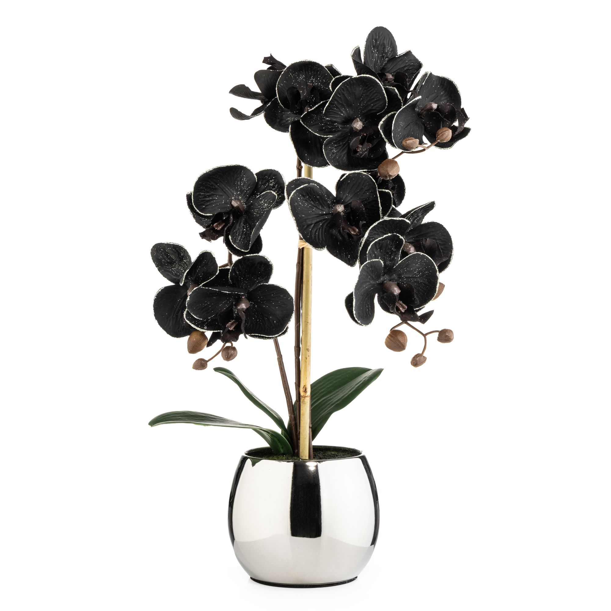 ABELLA Flora künstliche Orchidee mit Glitter-Blüten Keramik-Topf Farb- / Größenauswahl