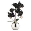 ABELLA Flora künstliche Orchidee mit Glitter-Blüten Keramik-Topf Farb- / Größenauswahl