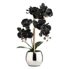 ABELLA Flora künstliche Orchidee mit Glitter-Blüten Keramik-Topf Farb- / Größenauswahl