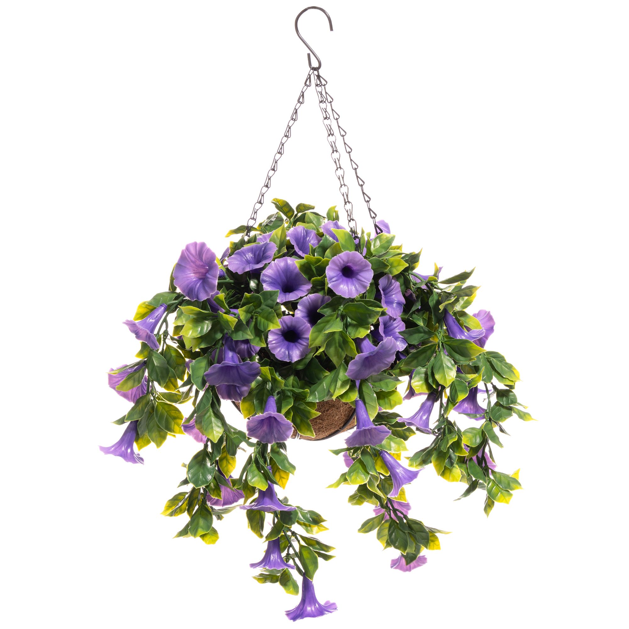 ABELLA Flora künstl. Hängeampel Petunie outdoorgeeignet inkl. Kette, Ø 28cm