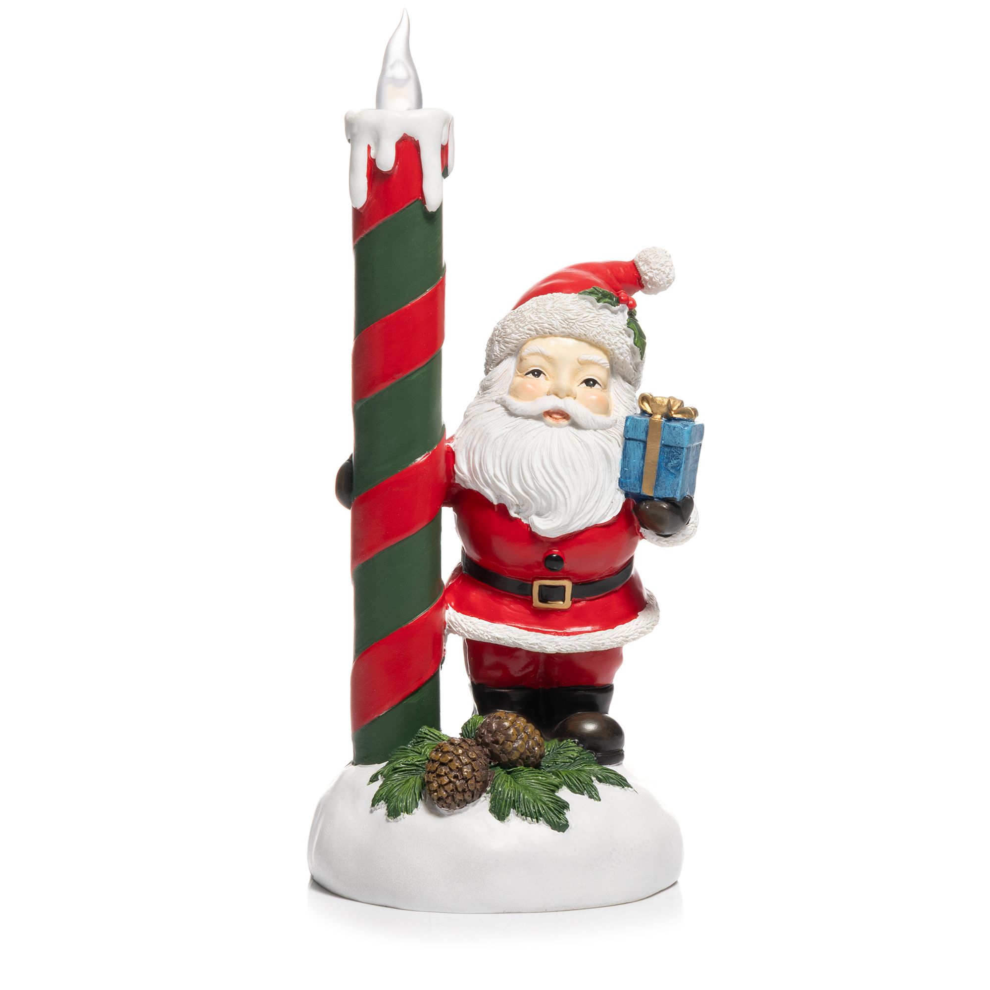 LUMIDA Xmas LED-Kerze mit Weihnachtsfigur 6h-Timerfunktion Höhe 23cm