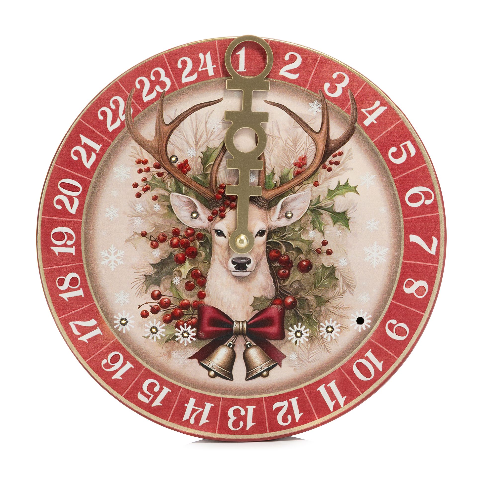 LUMIDA Xmas LED-Wanddekoration Adventskalender 6h-Timerfunktion Ø 27cm